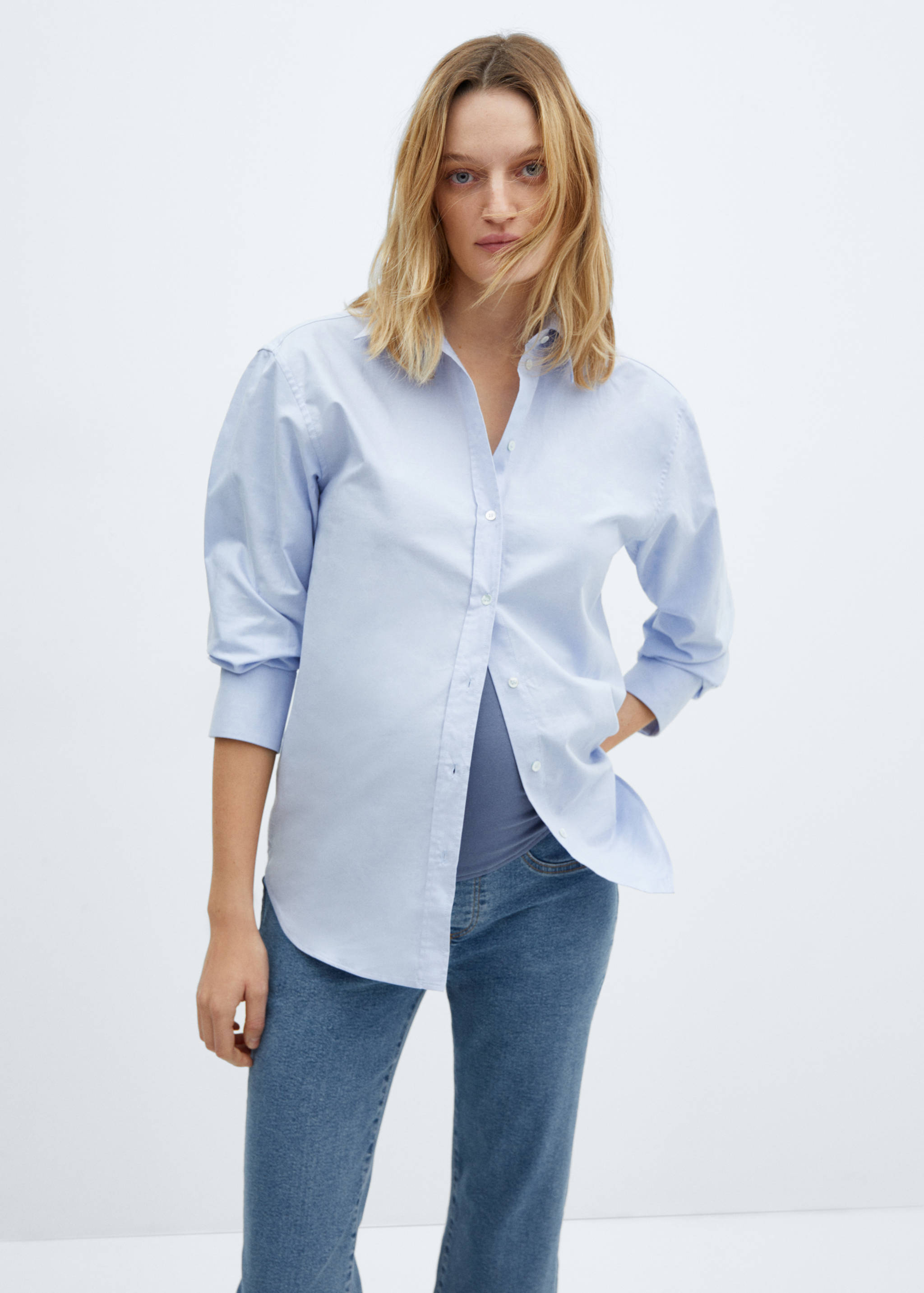 Maternity flared cropped jeans - Details of the article 1