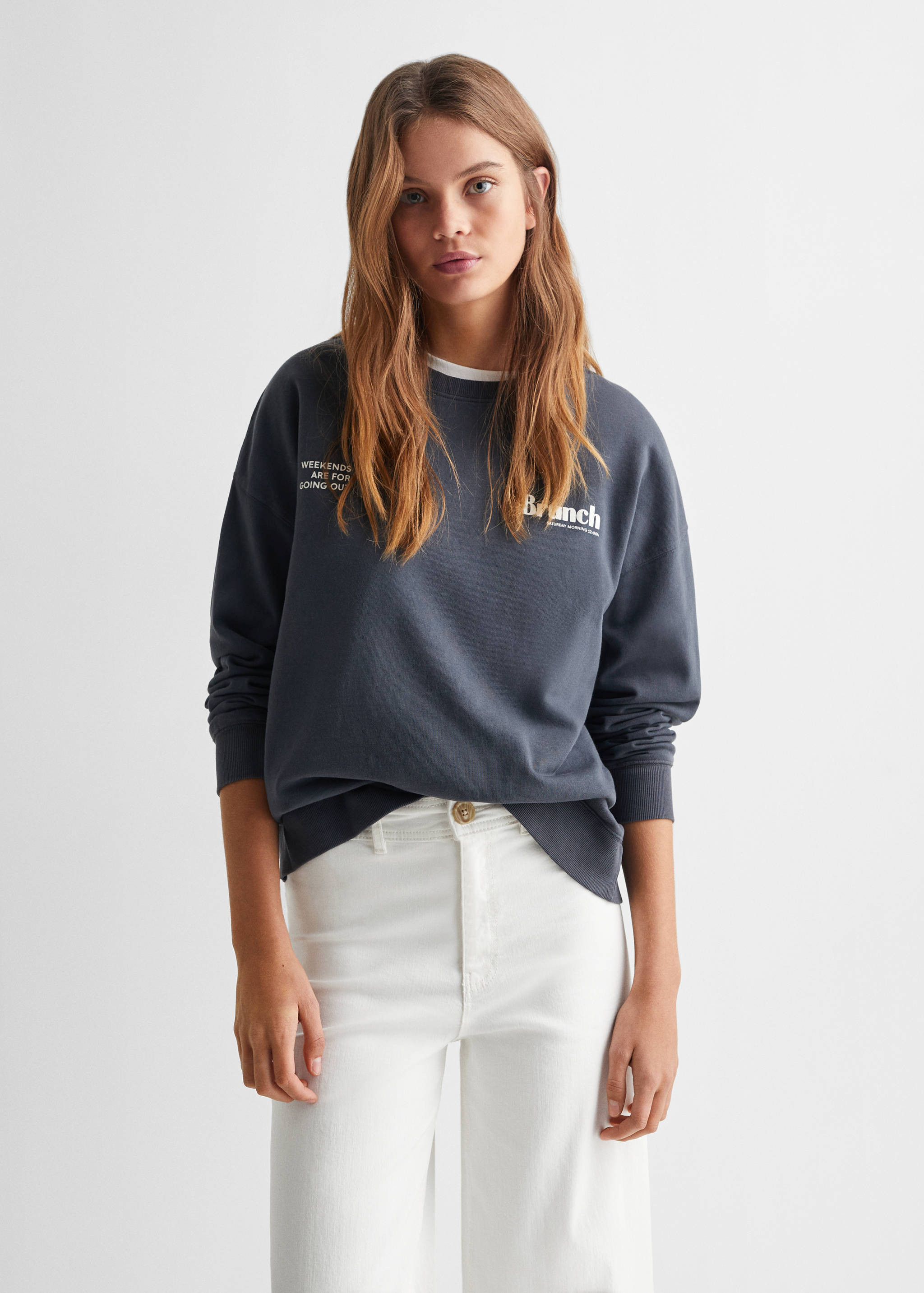 Jupe-culotte jean taille haute - Plan moyen