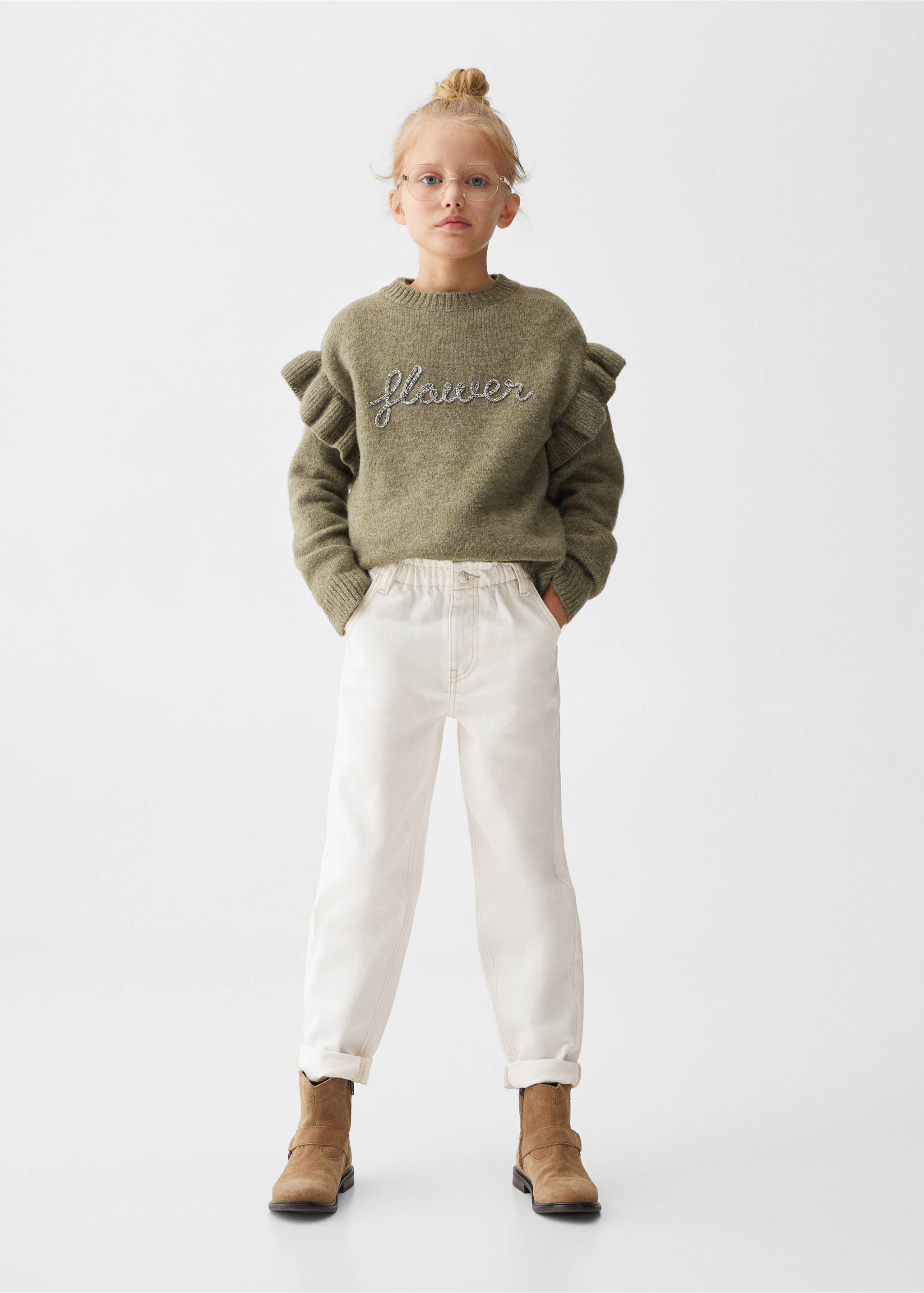 Jeans paperbag - Plano general, Blanco. Ref: 67000684-00.