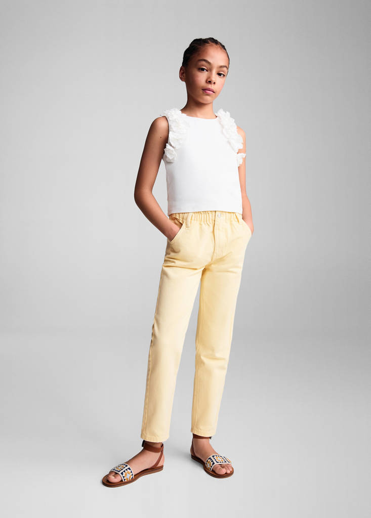 Paperbag jeans — Pastel Yellow