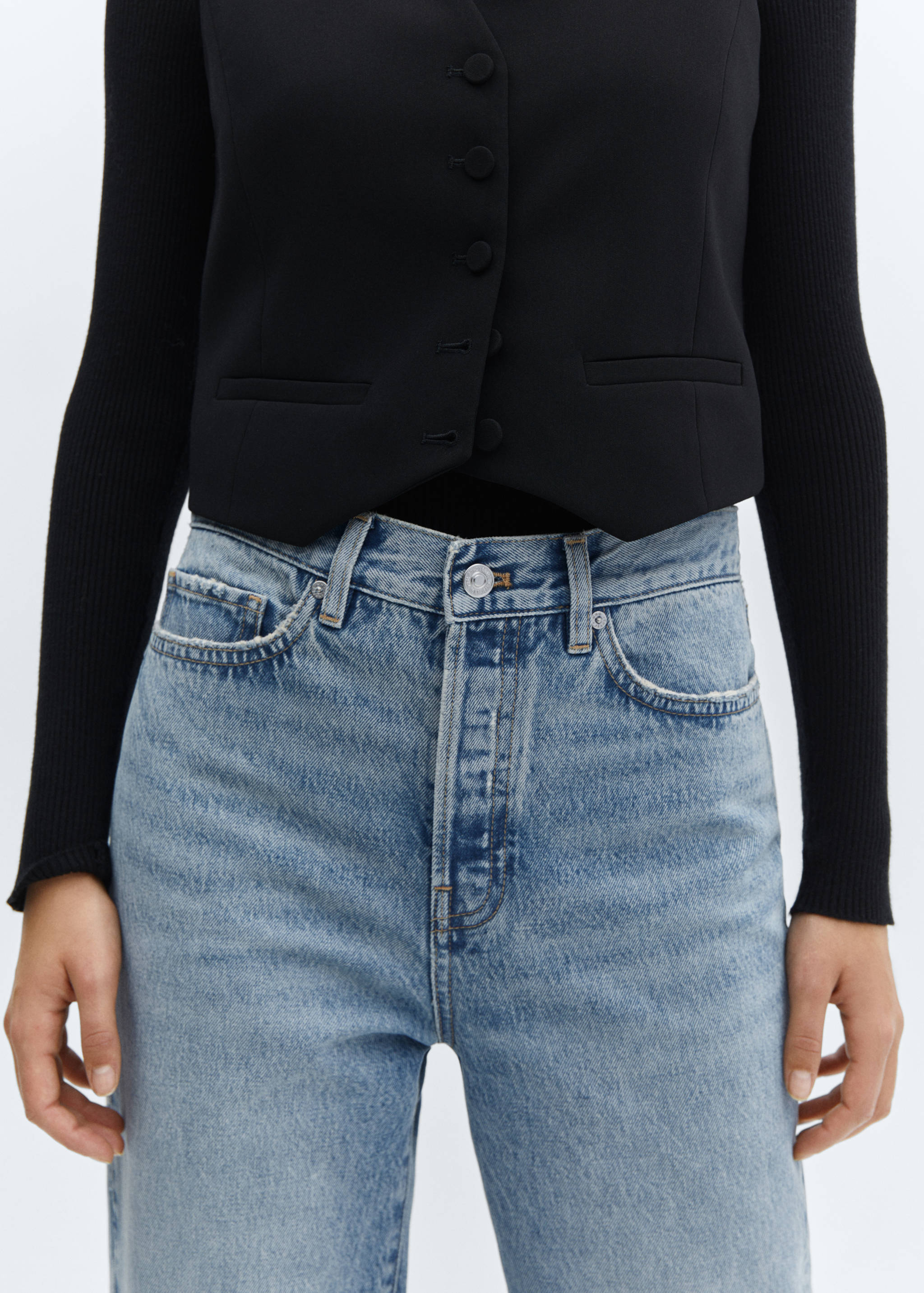 Прямые джинсы с диагональными швами - Деталь изделия 2