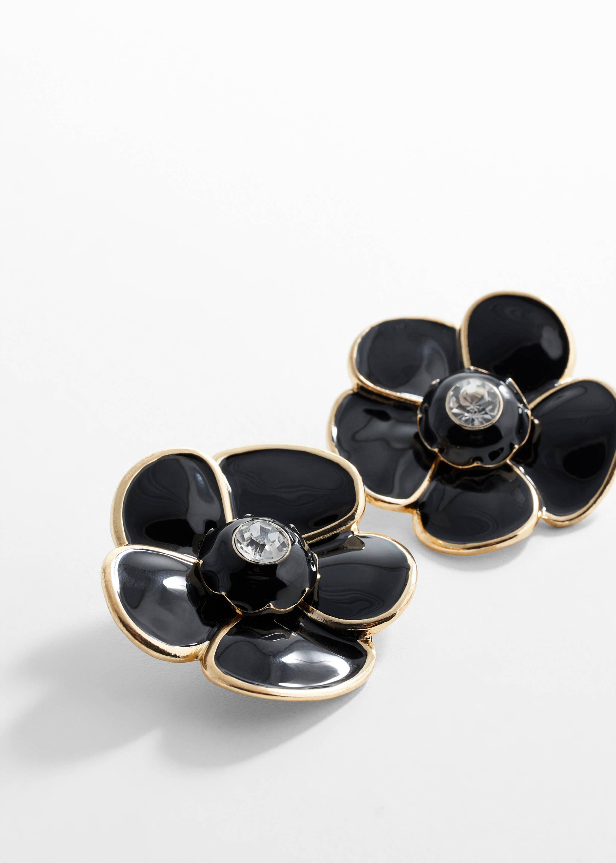 Brincos com flor de cristal - Plano médio