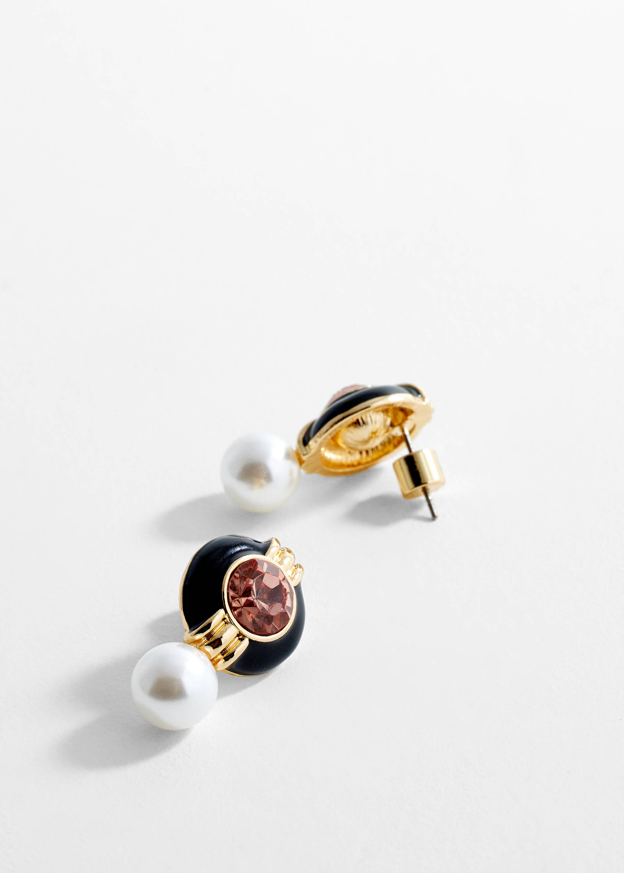 أقراط من اللؤلؤ بتأثير الكريستال - تفاصيل المنتج 1