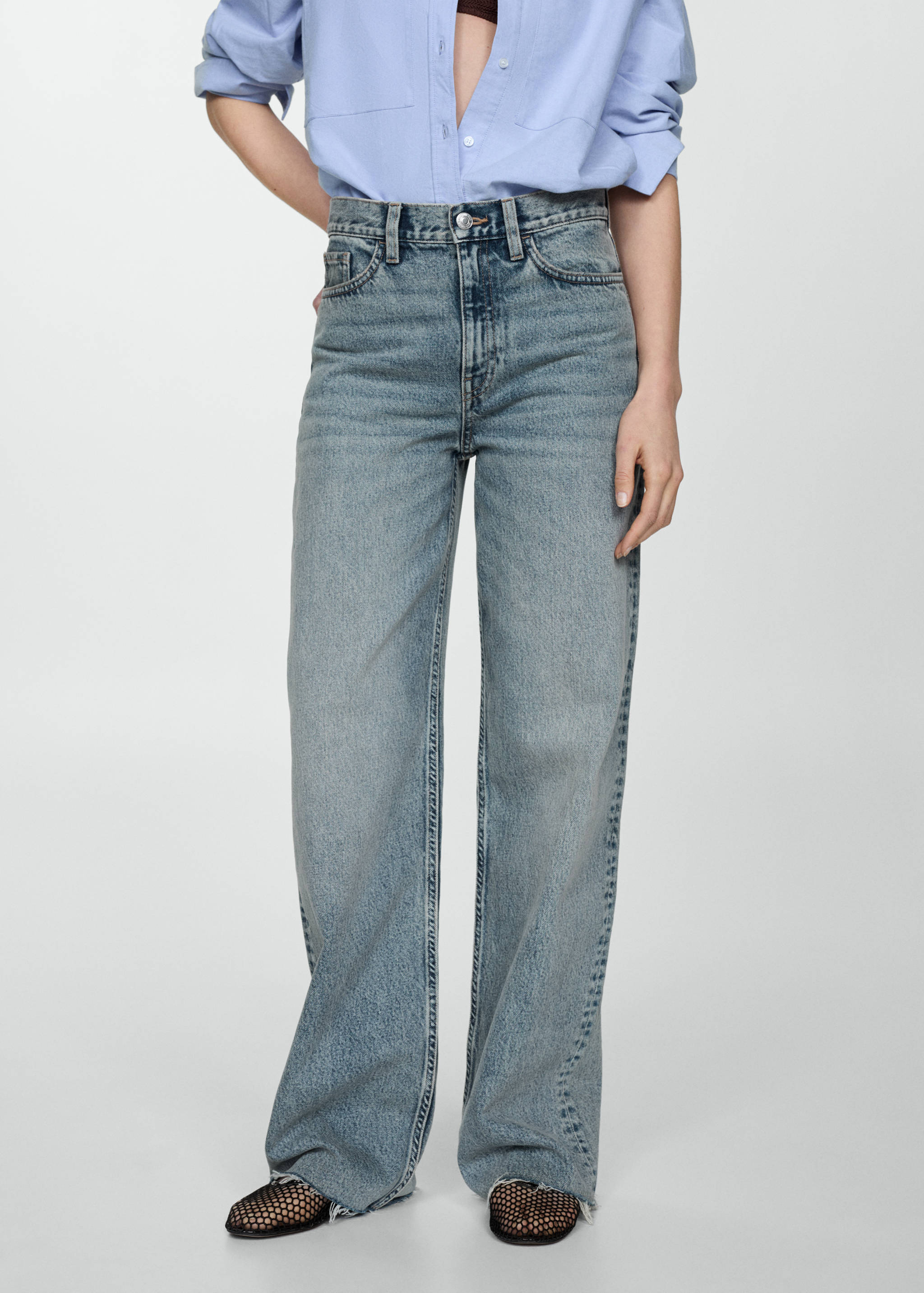 High-waisted wideleg jeans - Medium plane