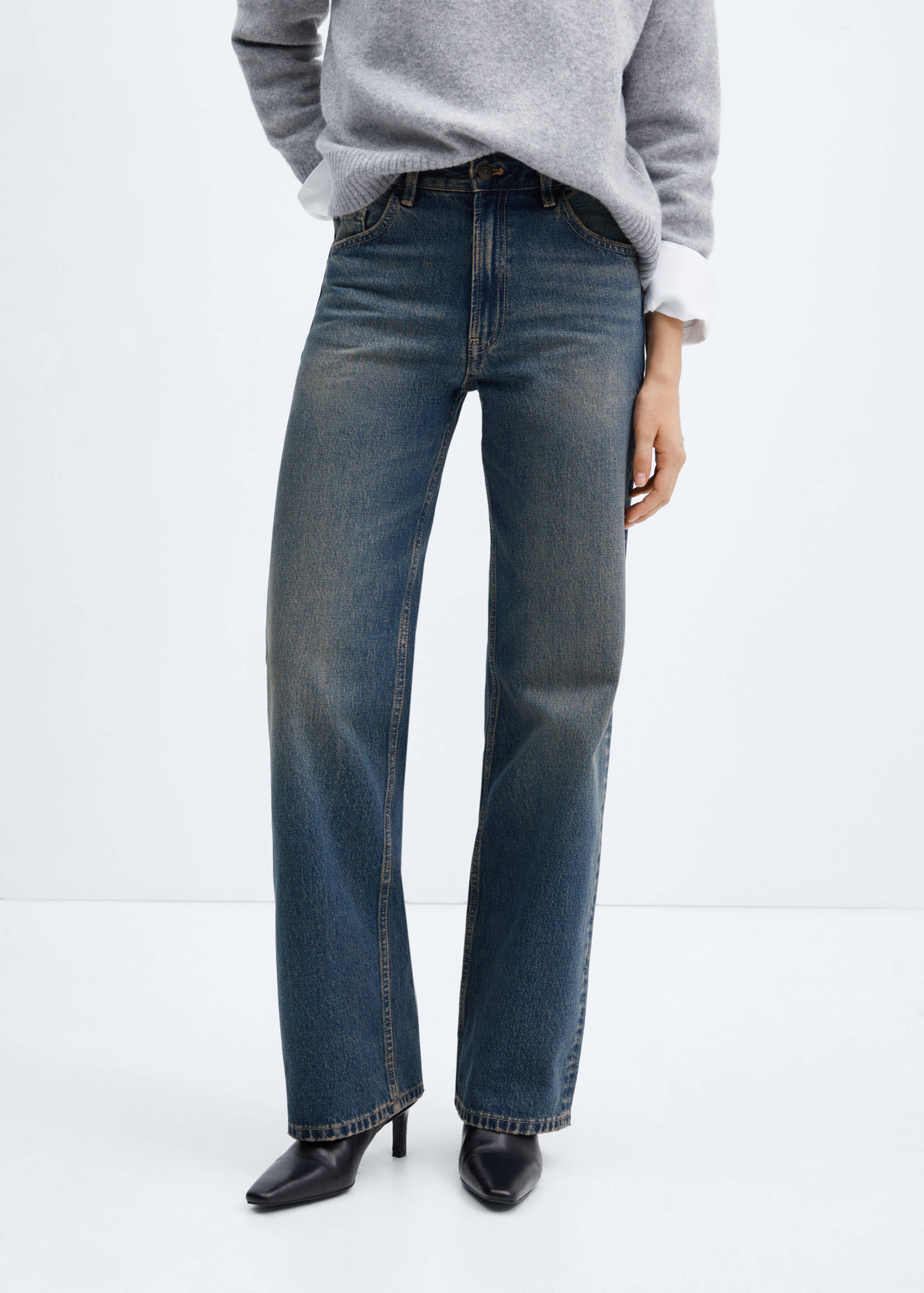 Mid-rise straight jeans - Medium plane