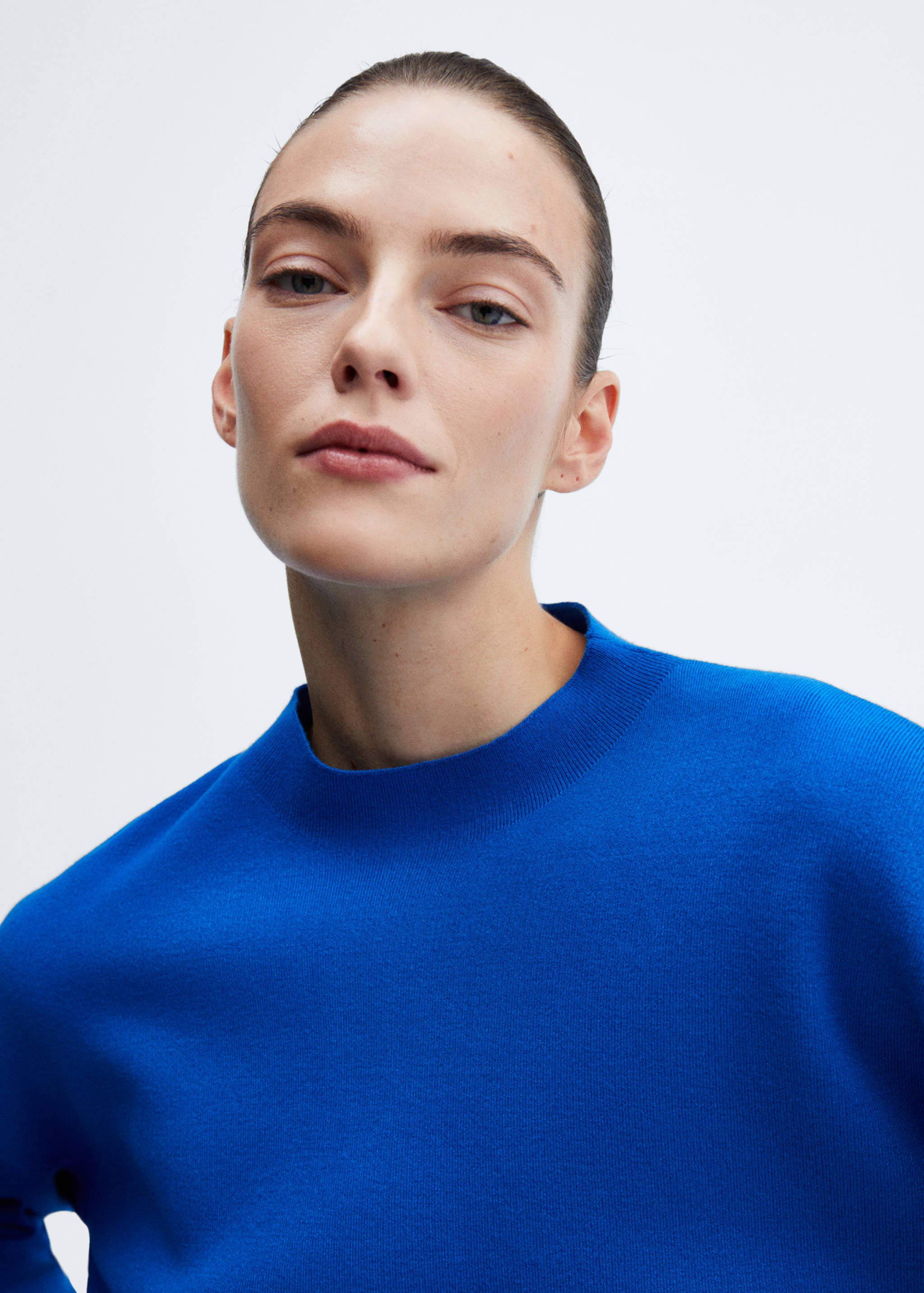 Knitted sweater with perkins neck - Details of the article 1