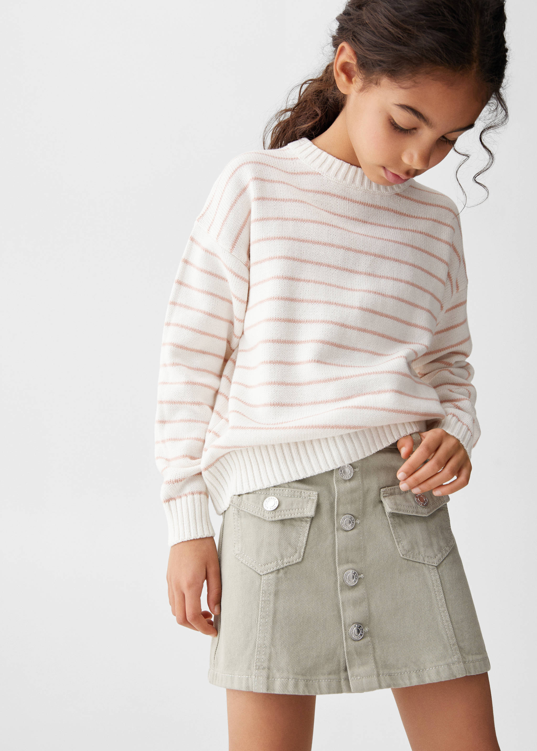 Jersey rayas algodón - Plano medio