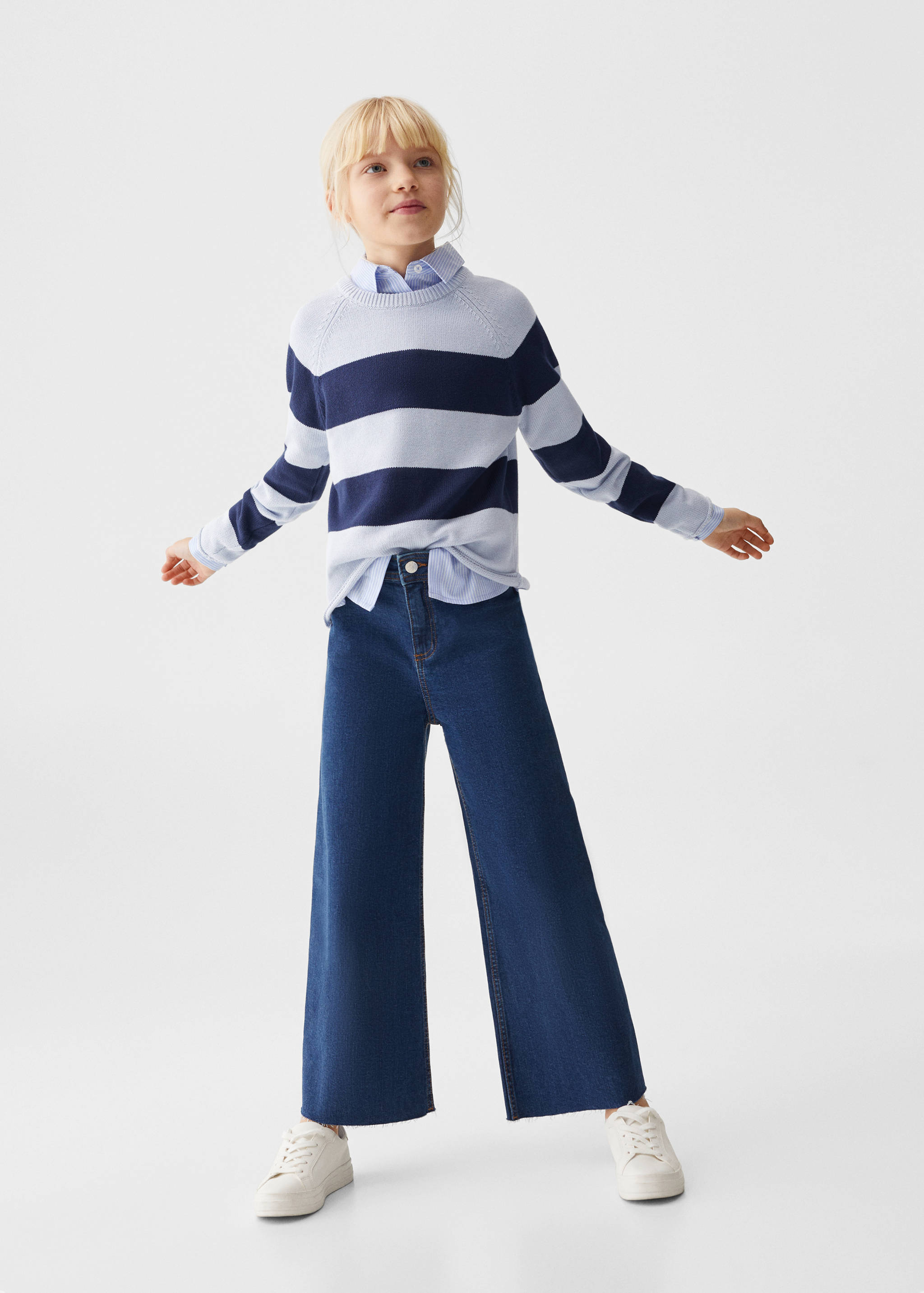 Camisola riscas algodão - Plano geral