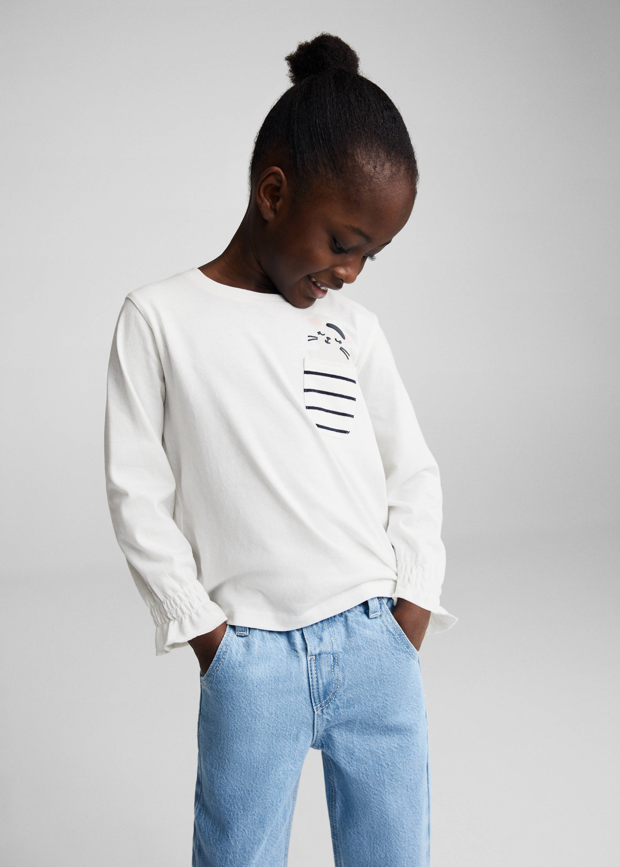 Langärmliges Print-T-Shirt - Mittlere Ansicht