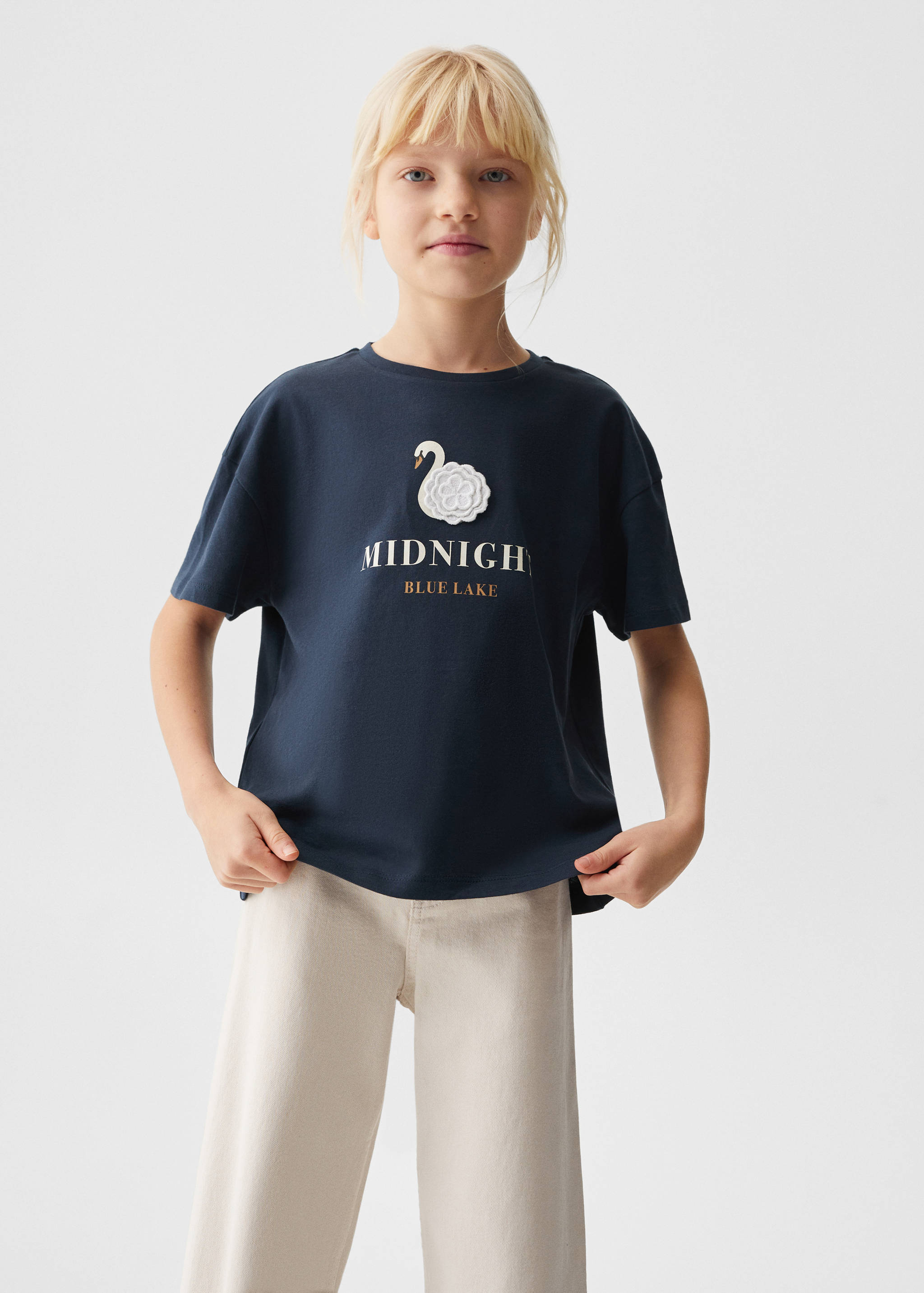 T-shirt com mensagem estampada - Plano médio