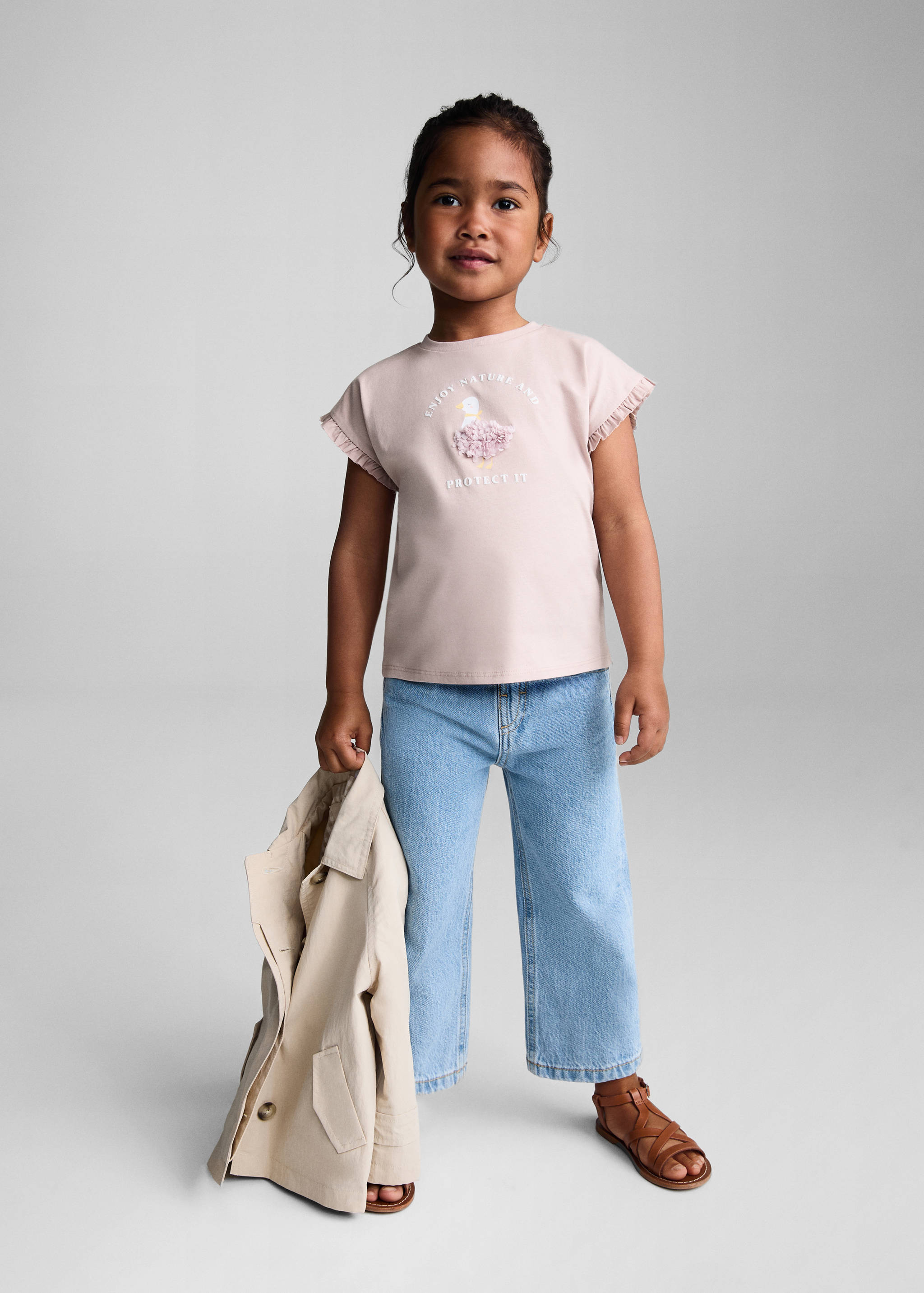 Printed cotton-blend T-shirt - General plane