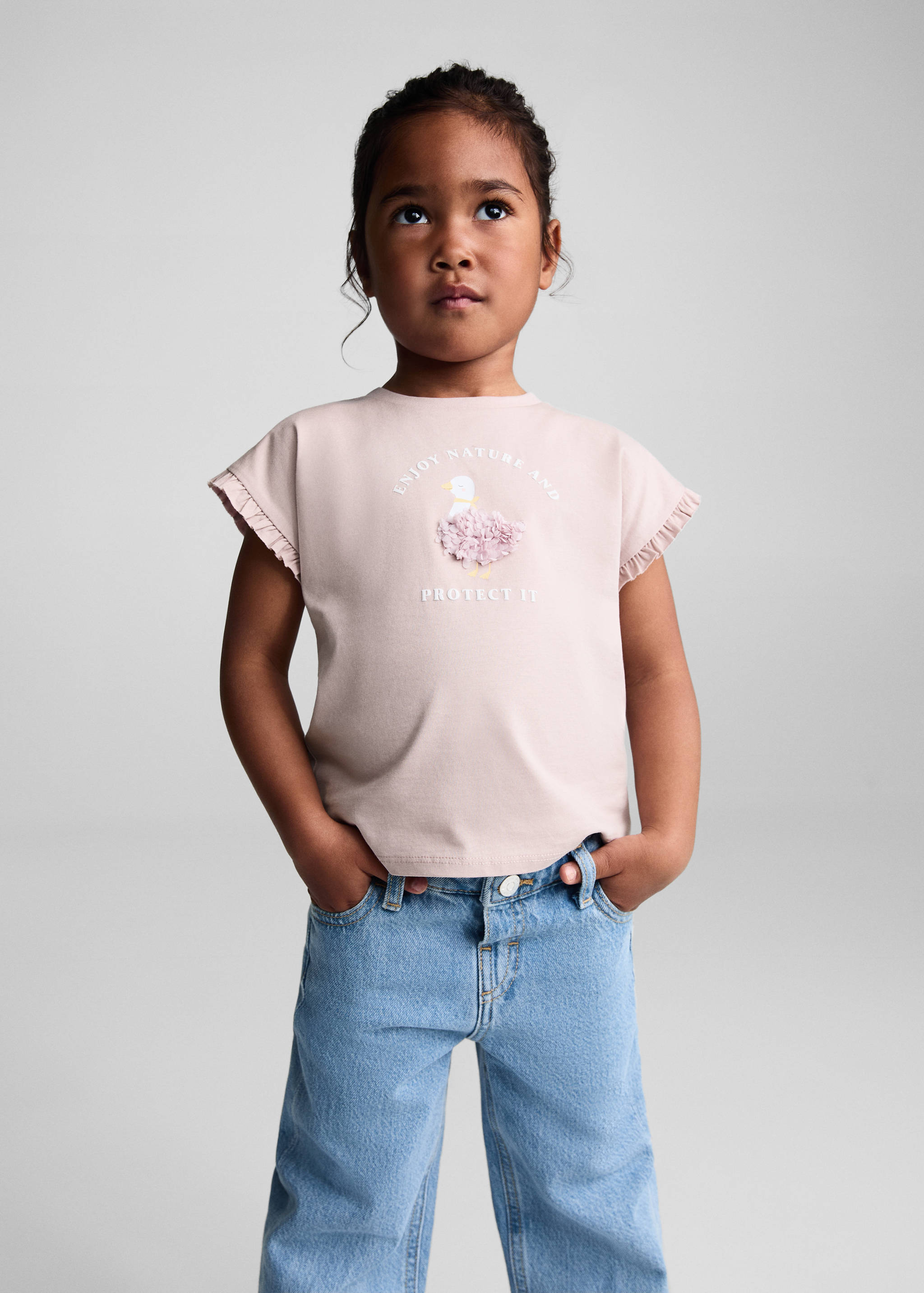 Printed cotton-blend T-shirt - Medium plane