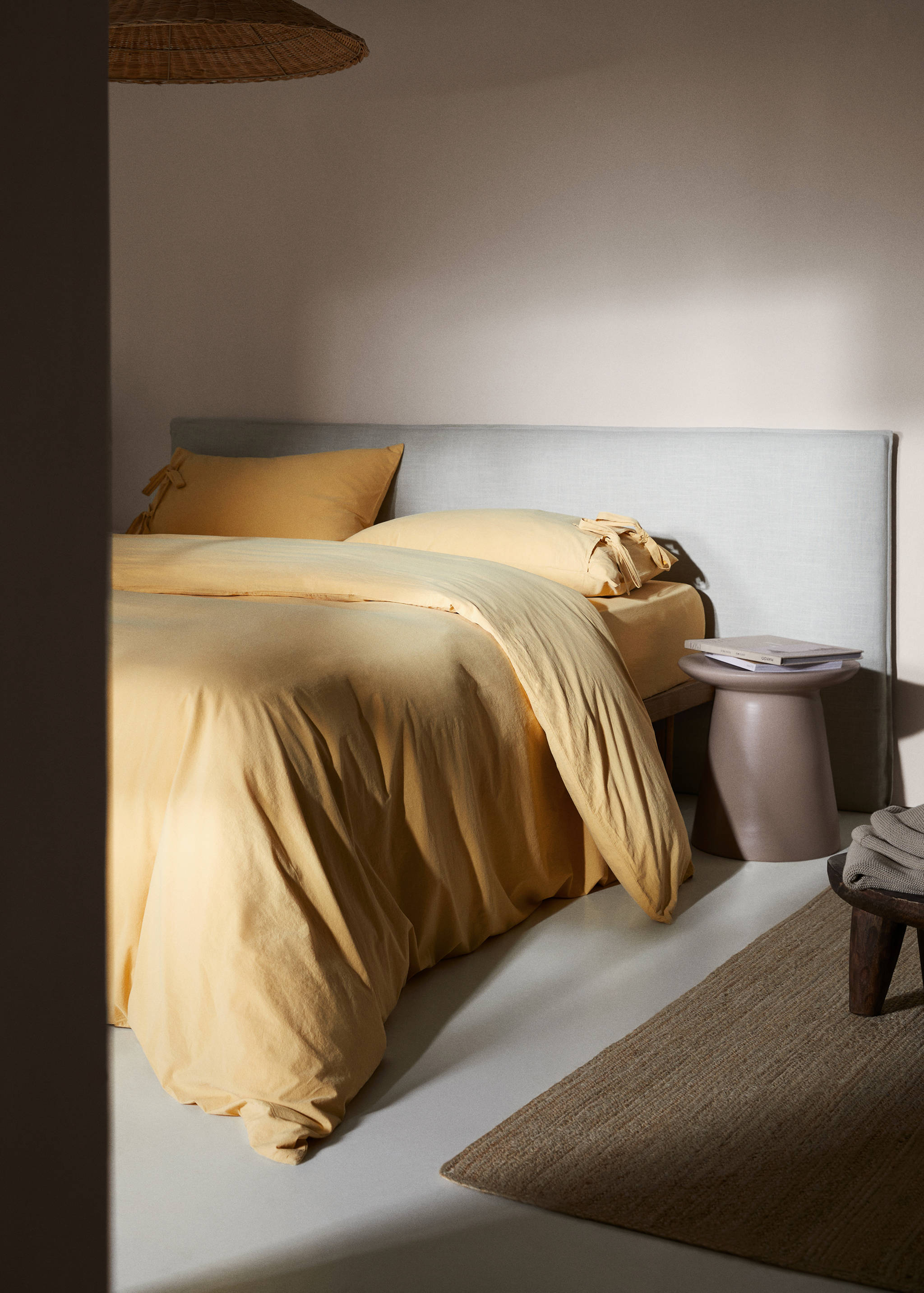 Washed cotton duvet cover for king bed - General plane
