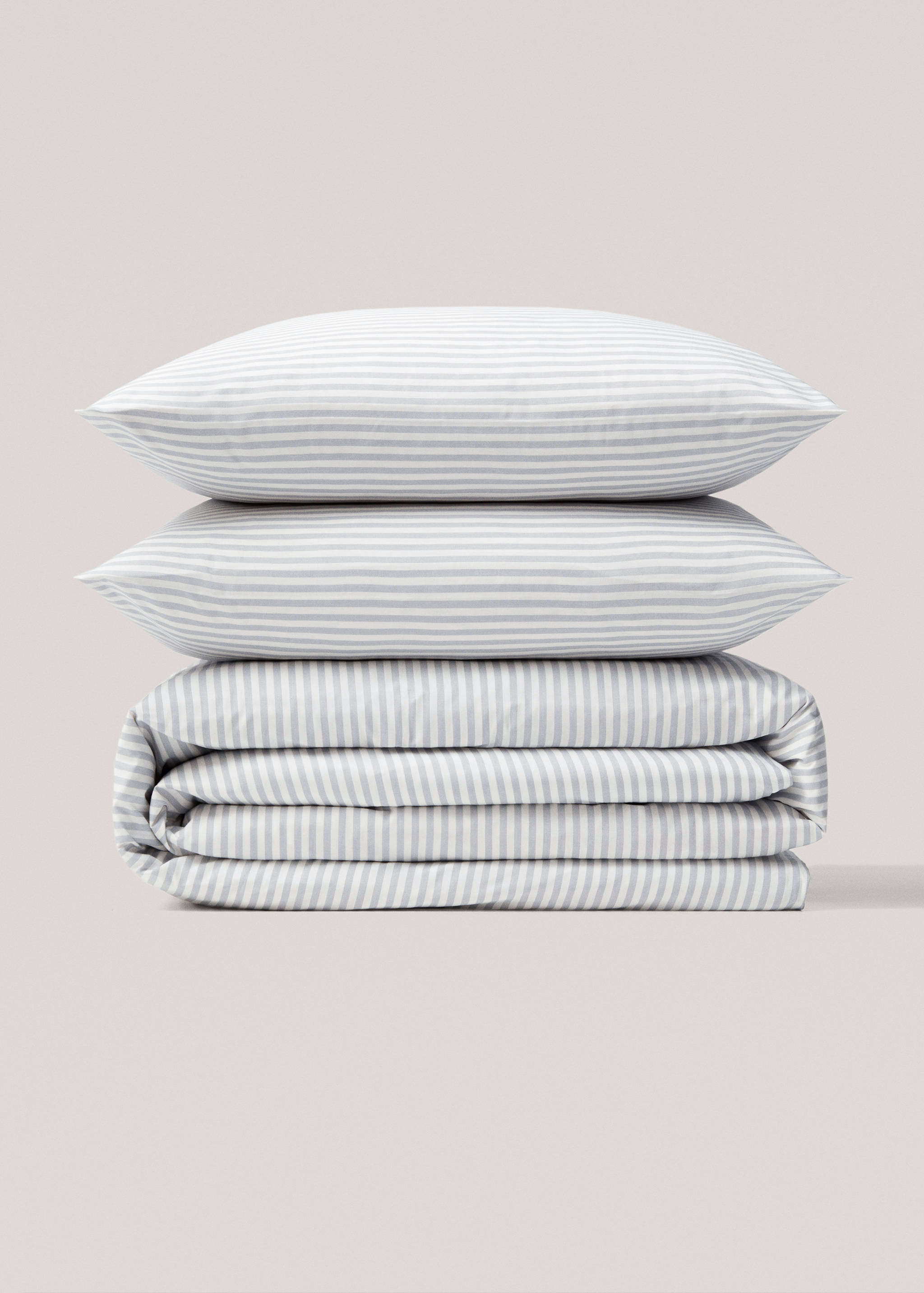 Housse de couette coton rayures lit 150/160 cm - Article sans modèle