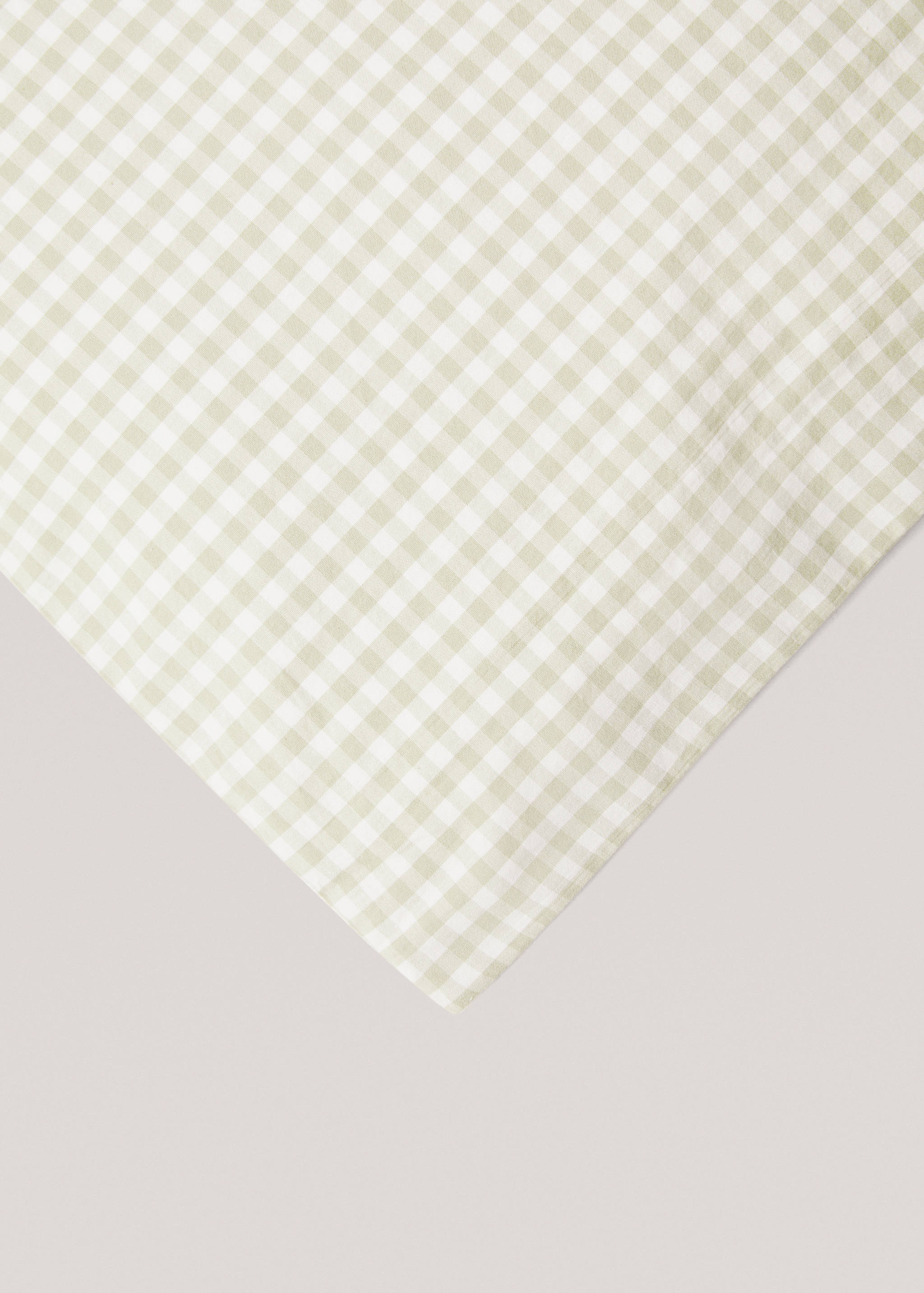 Cotton duvet cover with gingham check design for king bed - Details of the article 1