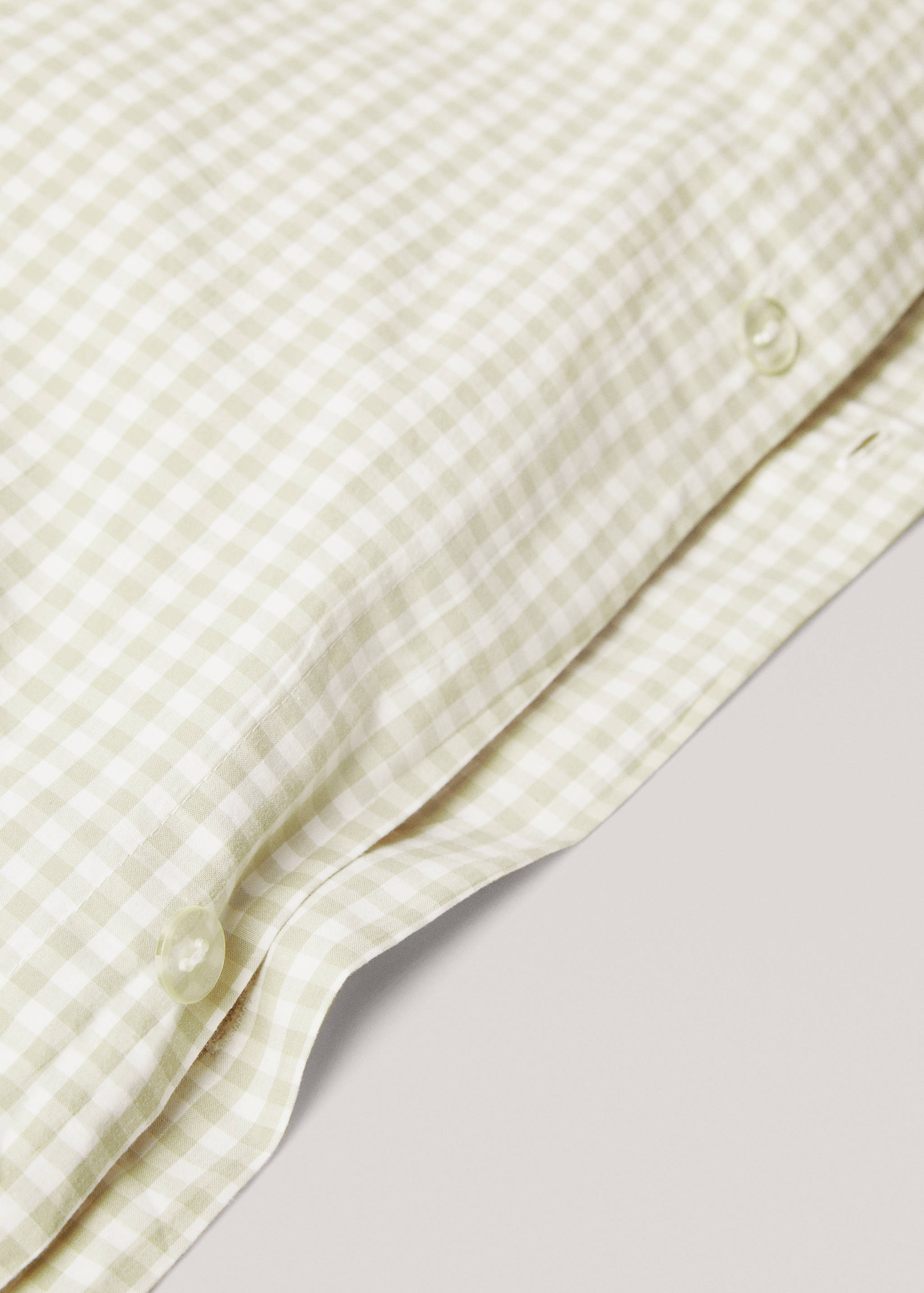 Cotton duvet cover with gingham check design for king bed - Details of the article 2