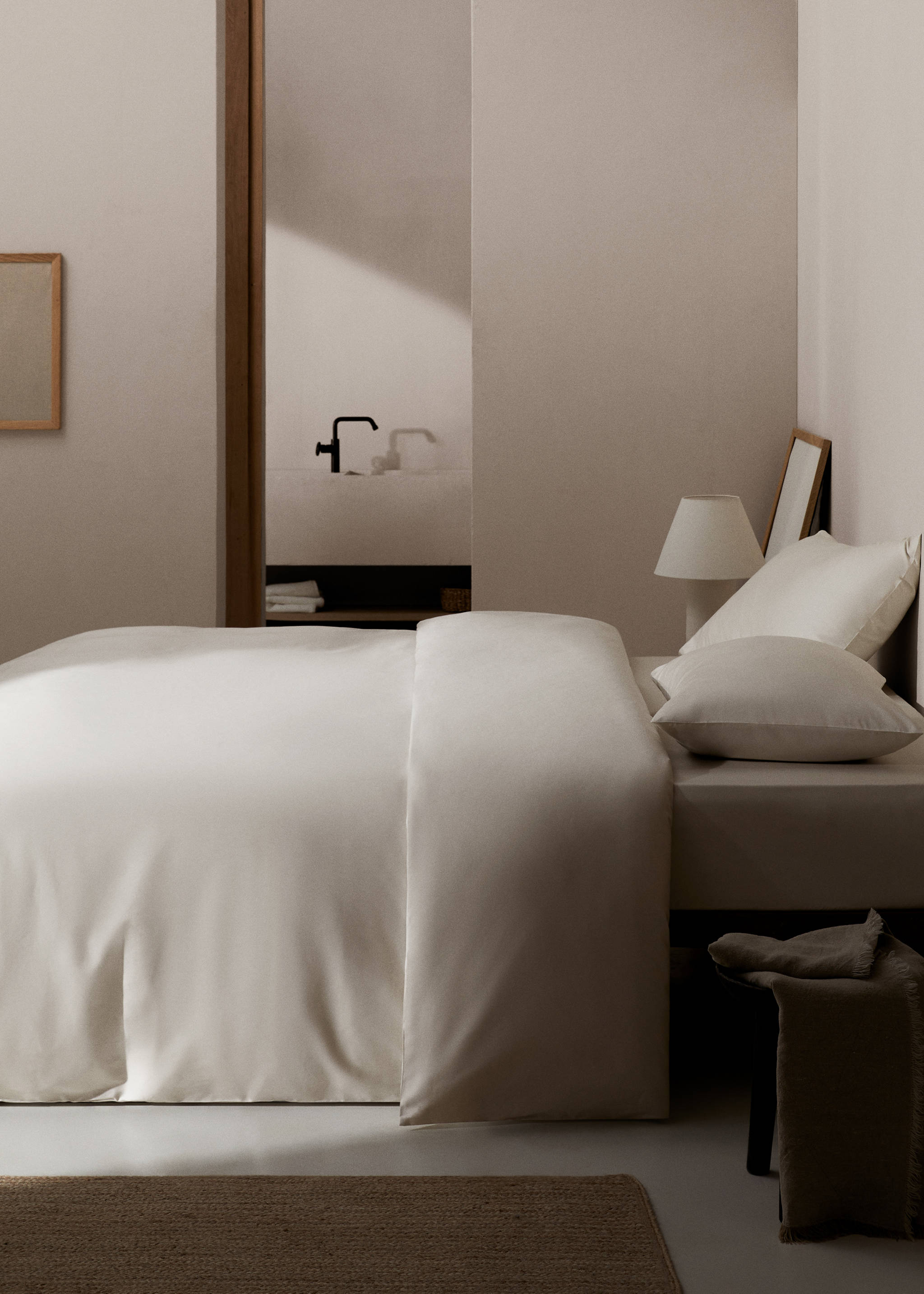 Satin duvet cover single bed - General plane