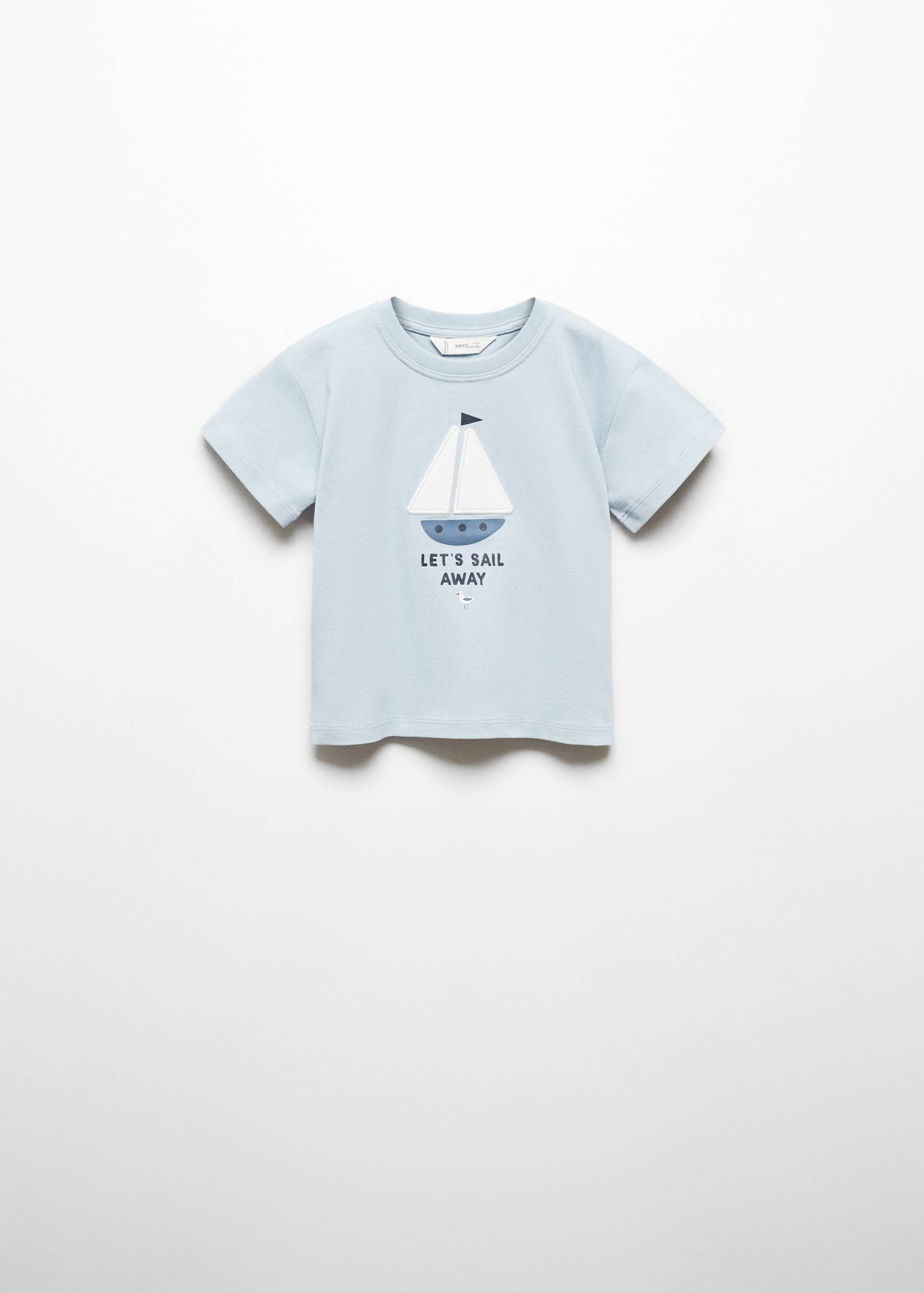 T-shirt imprimé détails brodés - Article sans modèle