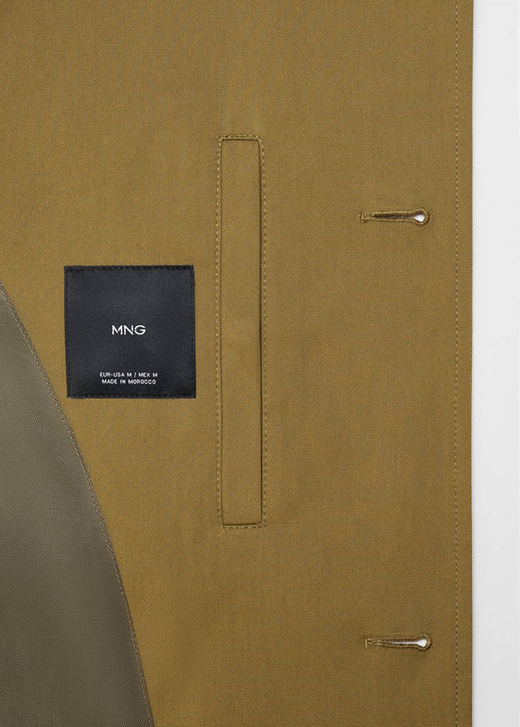 Relaxed-fit cotton trench coat — Olive Green