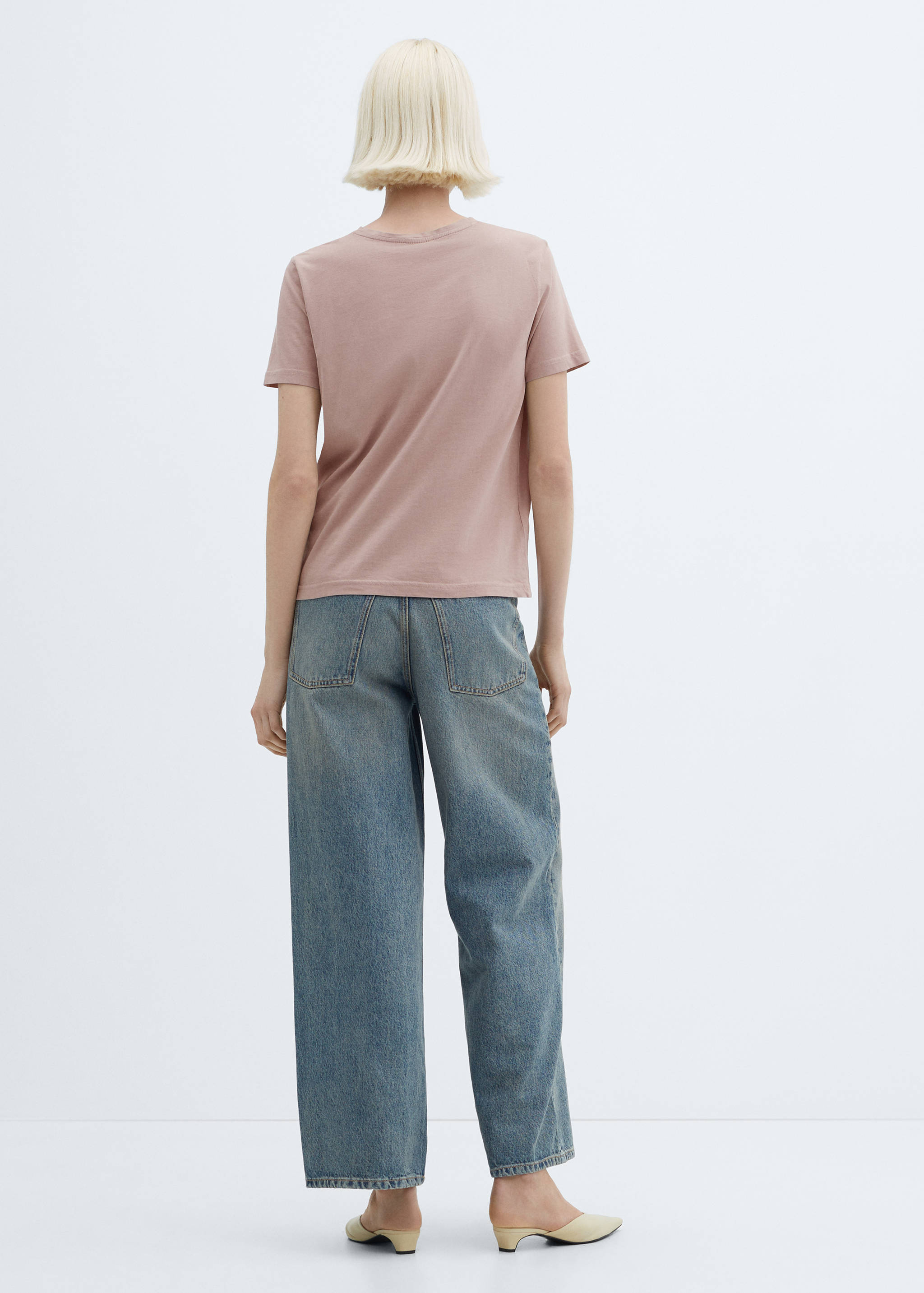 Washed round-neck t-shirt - Reverse of the article