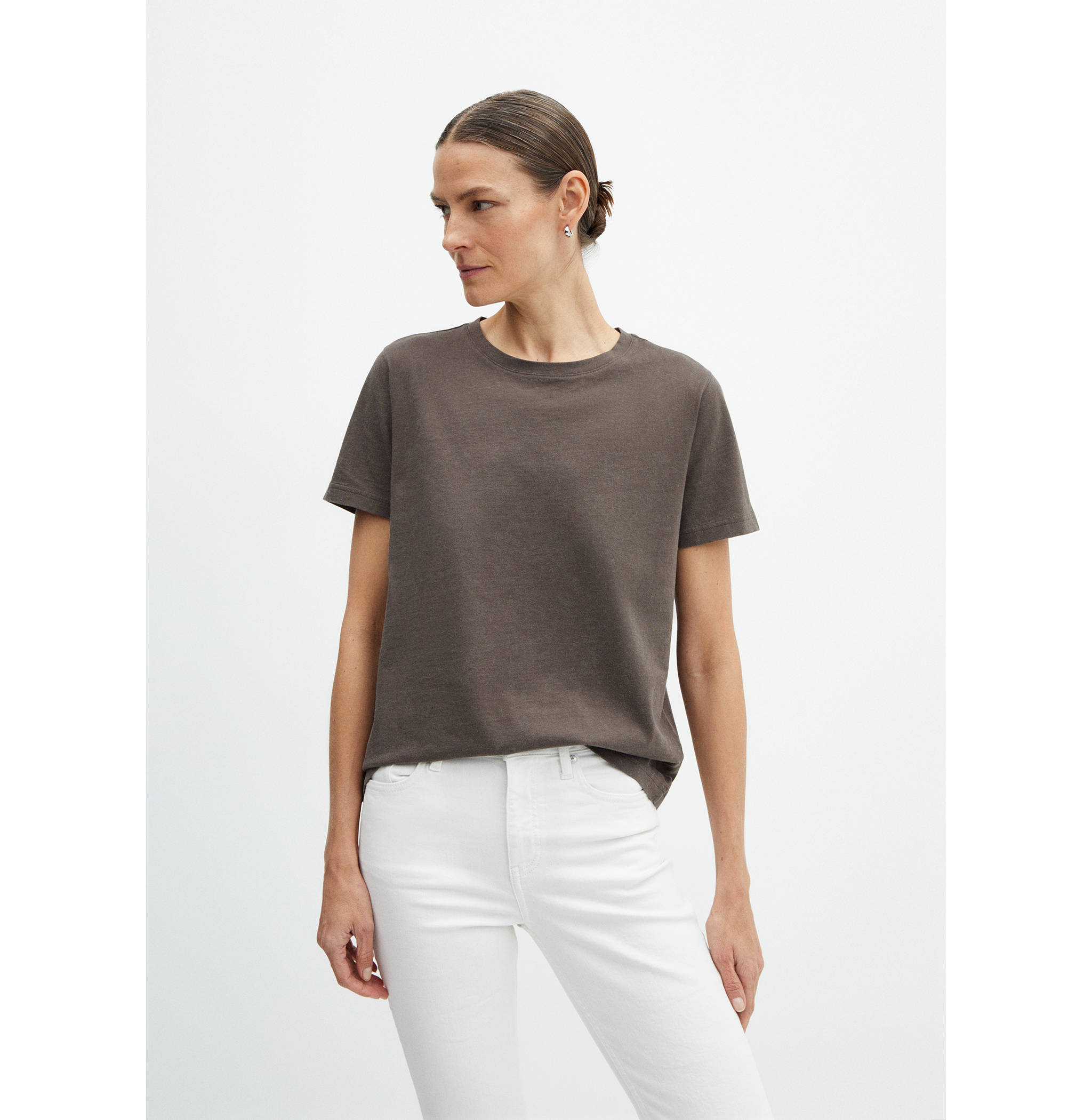 Washed round-neck t-shirt - Medium plane