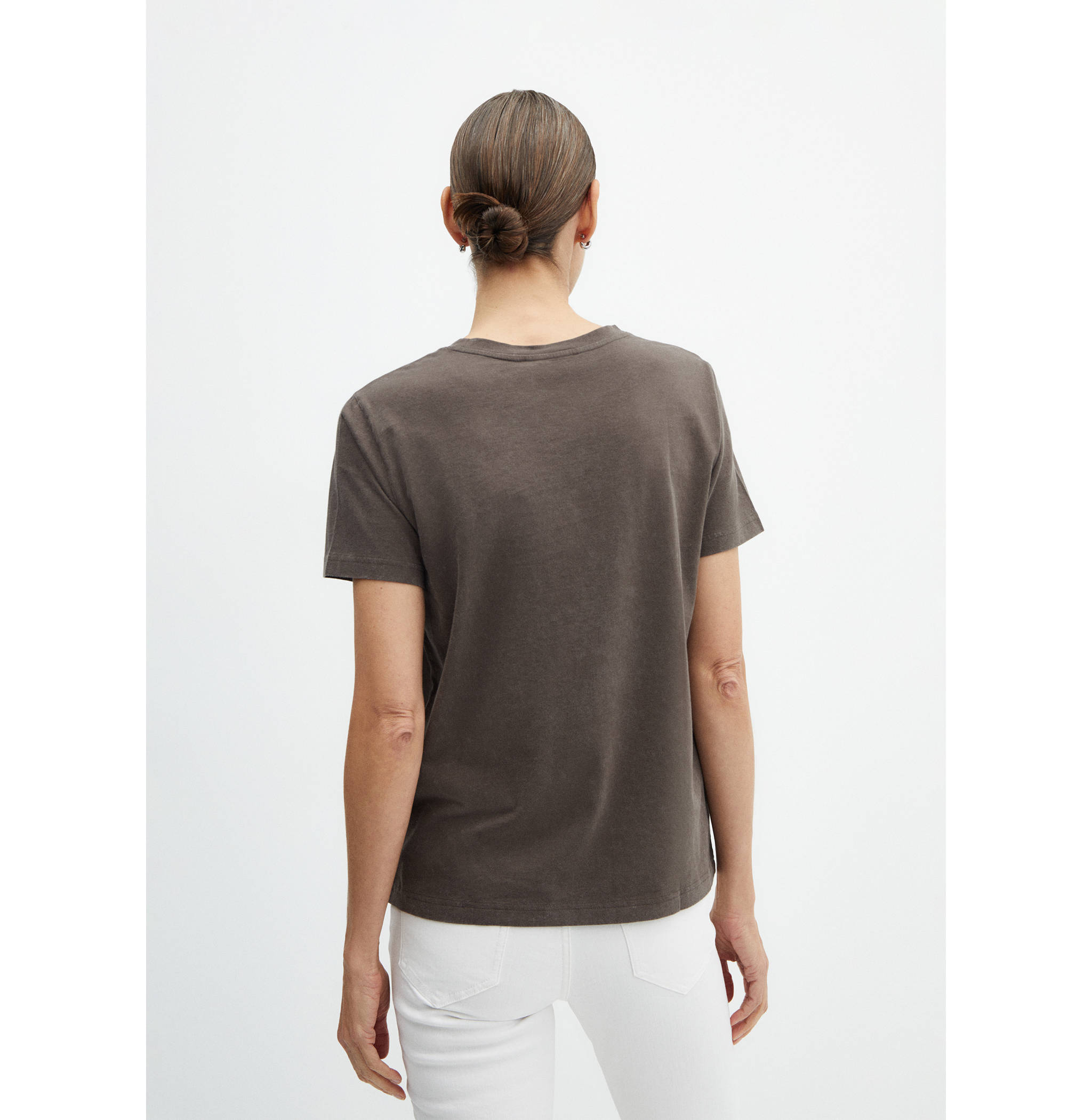 Washed round-neck t-shirt - Reverse of the article