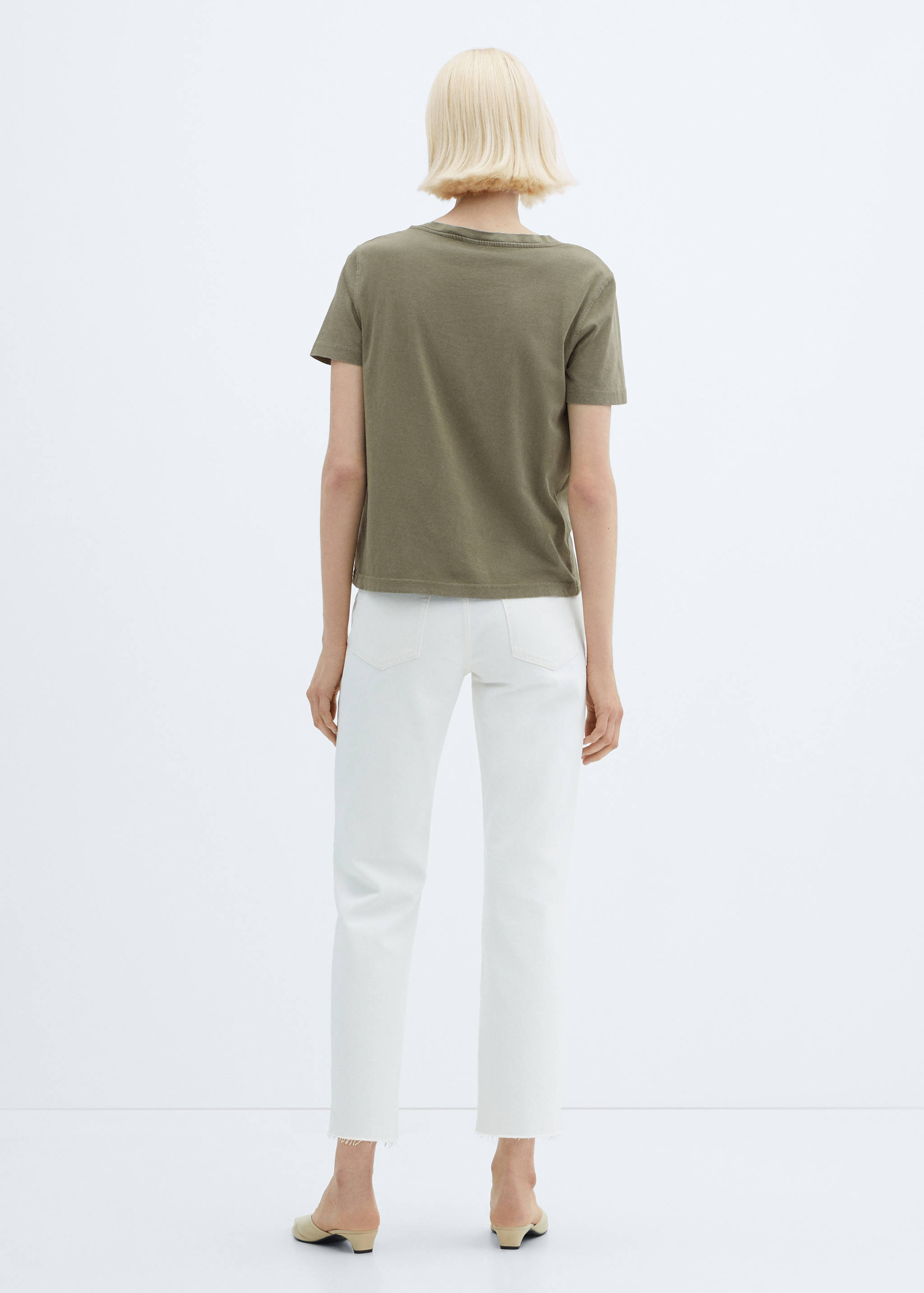 Washed-effect cotton t-shirt - Reverse of the article