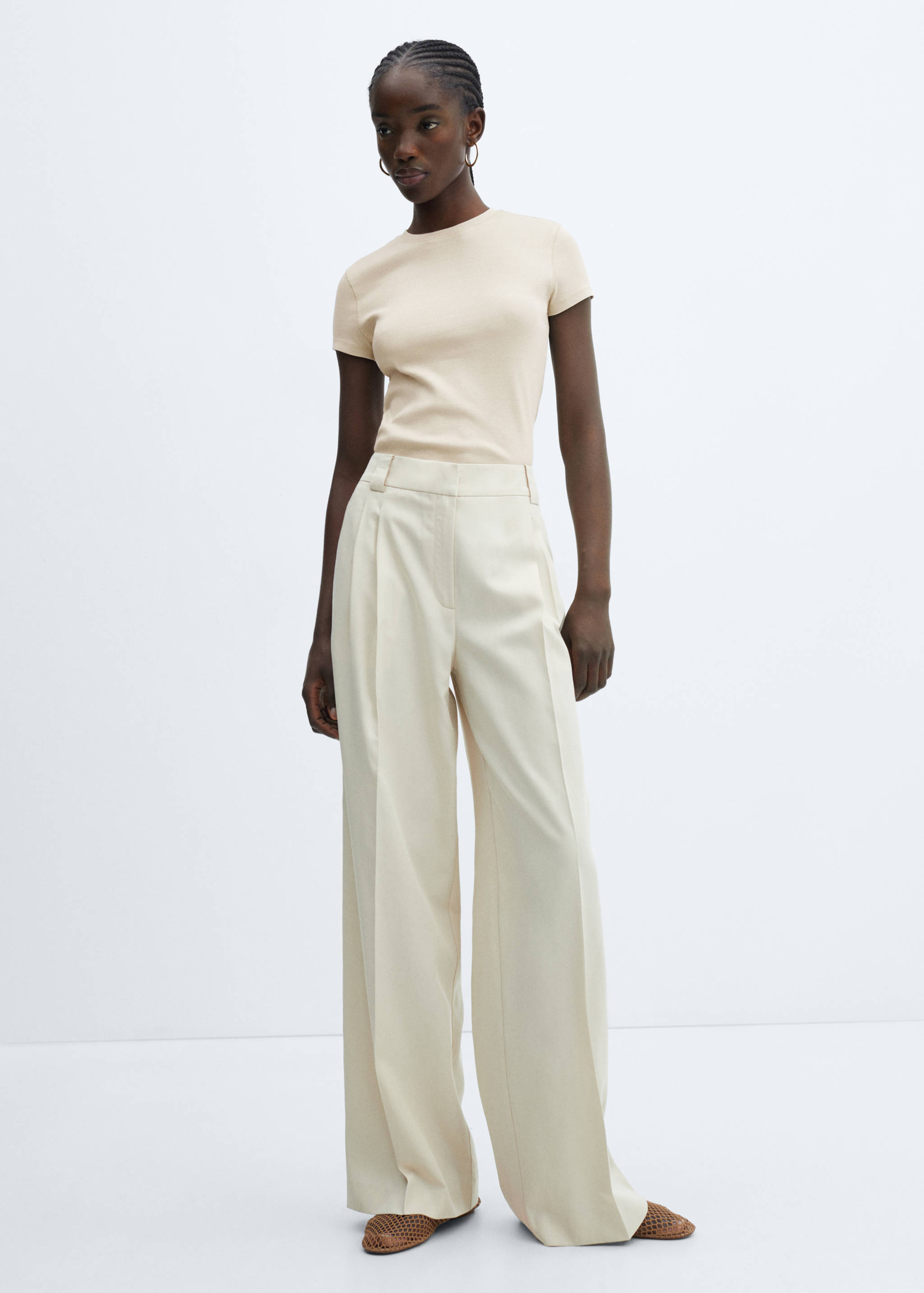 Camiseta lavada canalé - Plano general