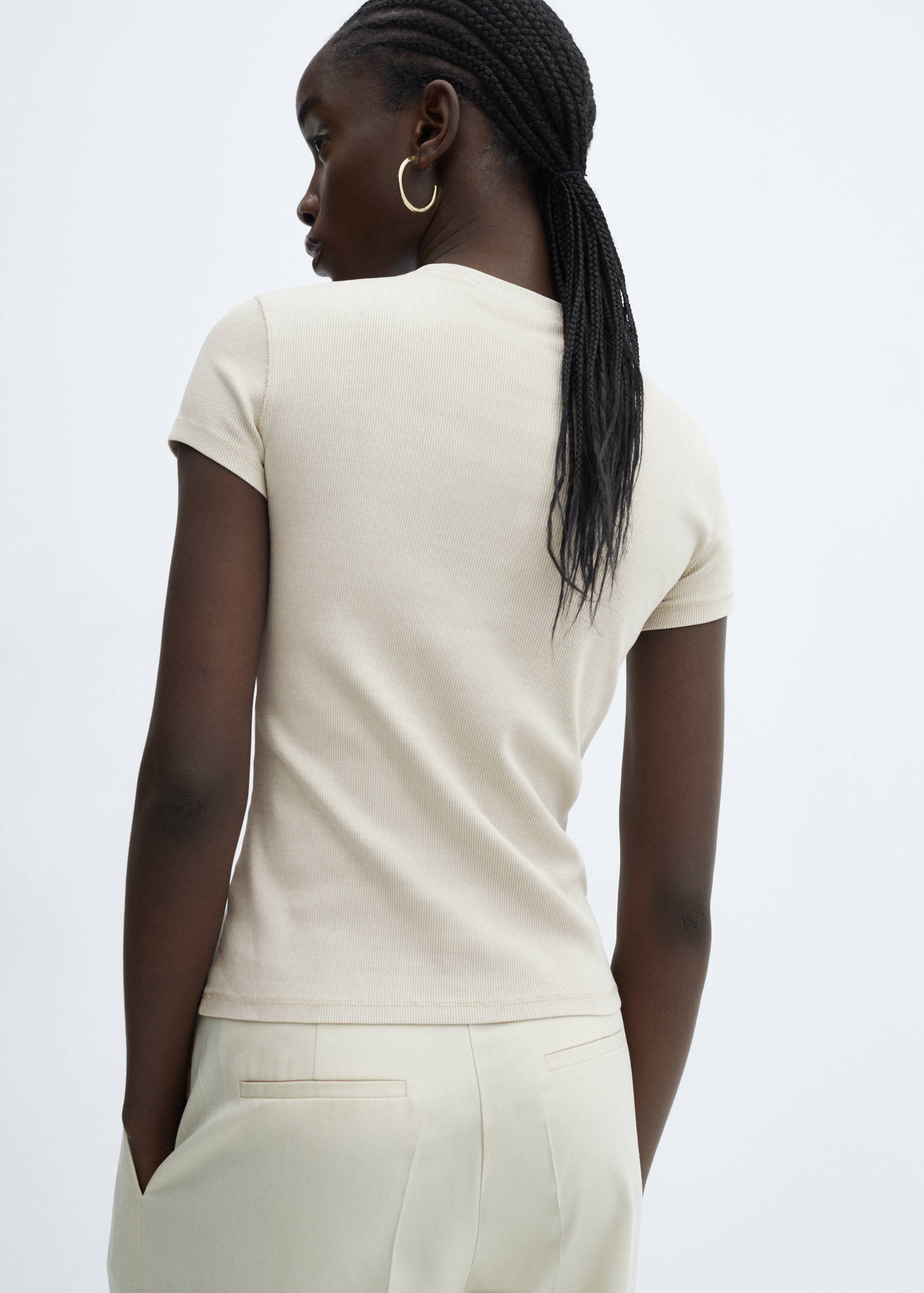 Camiseta lavada canalé - Reverso del artículo