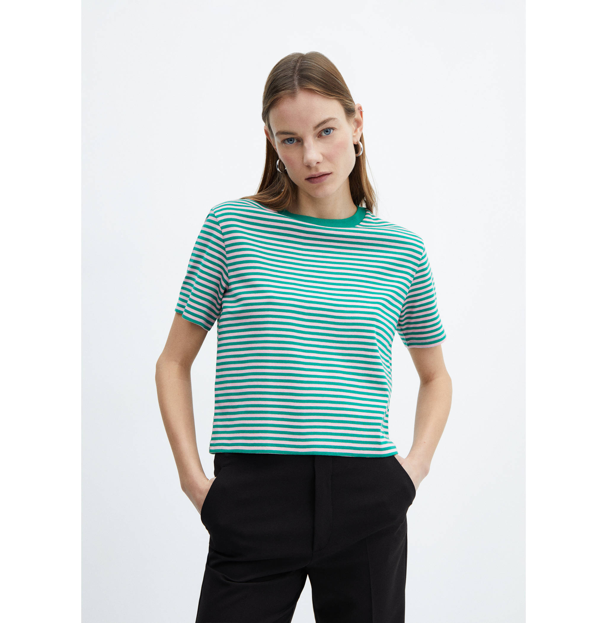 Striped short-sleeved t-shirt - Medium plane