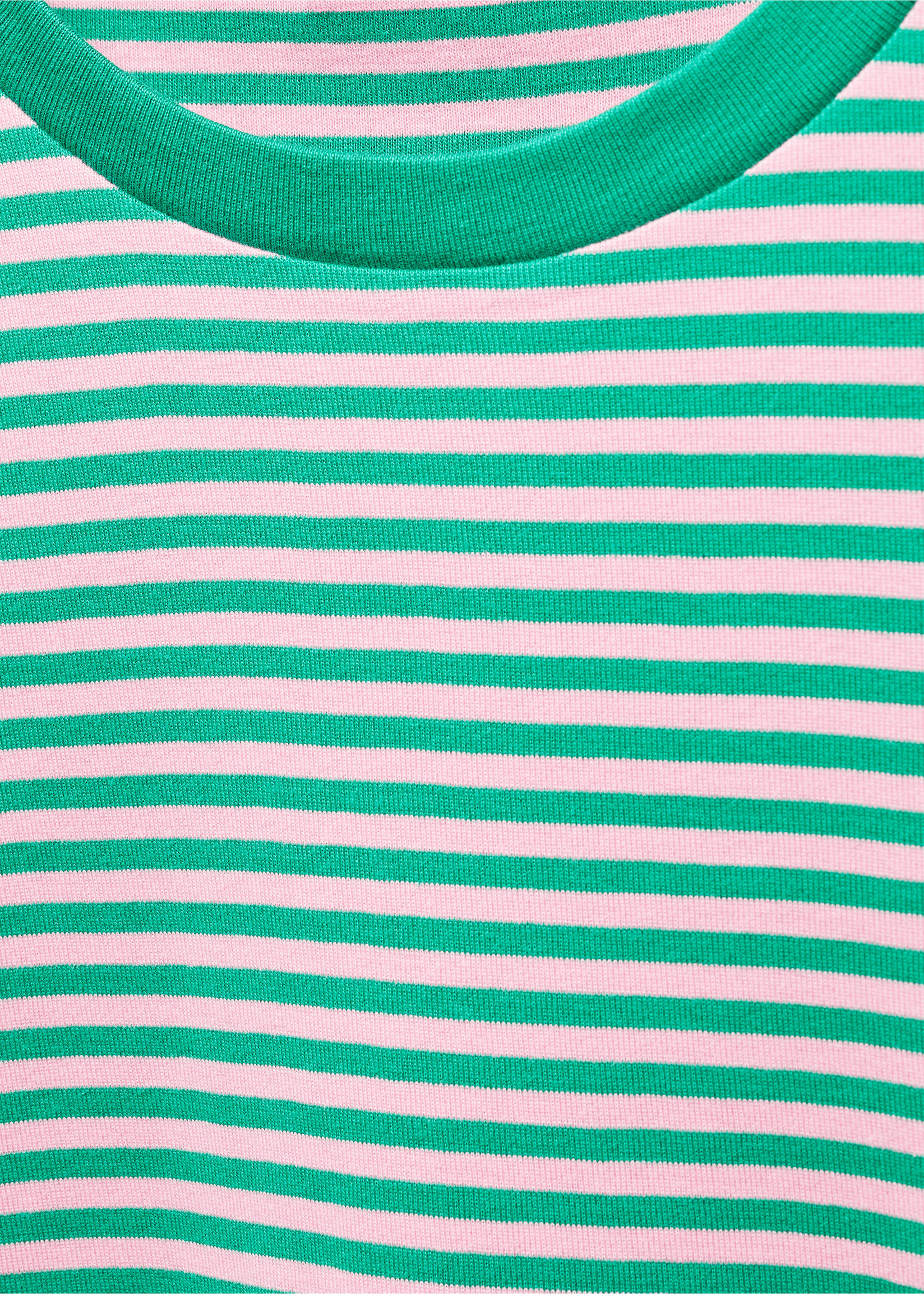 Striped short-sleeved t-shirt - Details of the article 8, Green. Ref: 67005752-00.