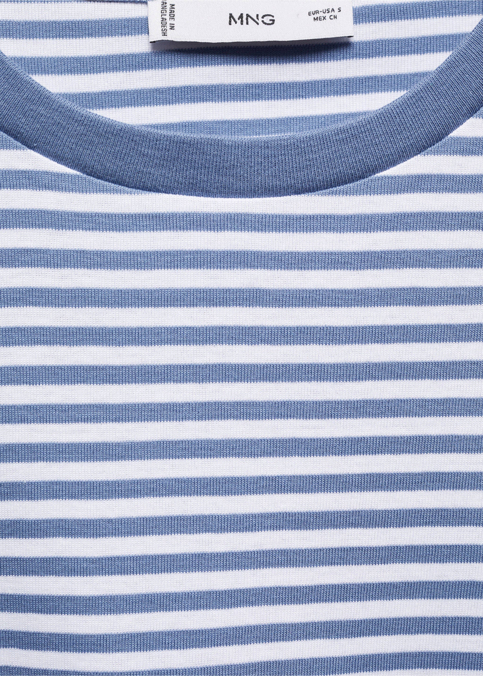 Camiseta manga corta rayas - Detalle del artículo 8, Azul. Ref: 67005752-00.