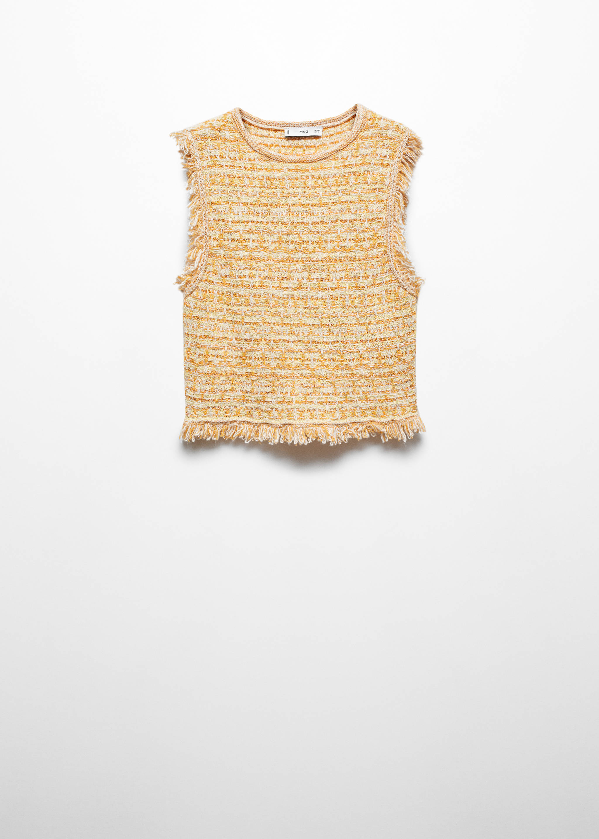 Tweed top with frayed detail - Article without model