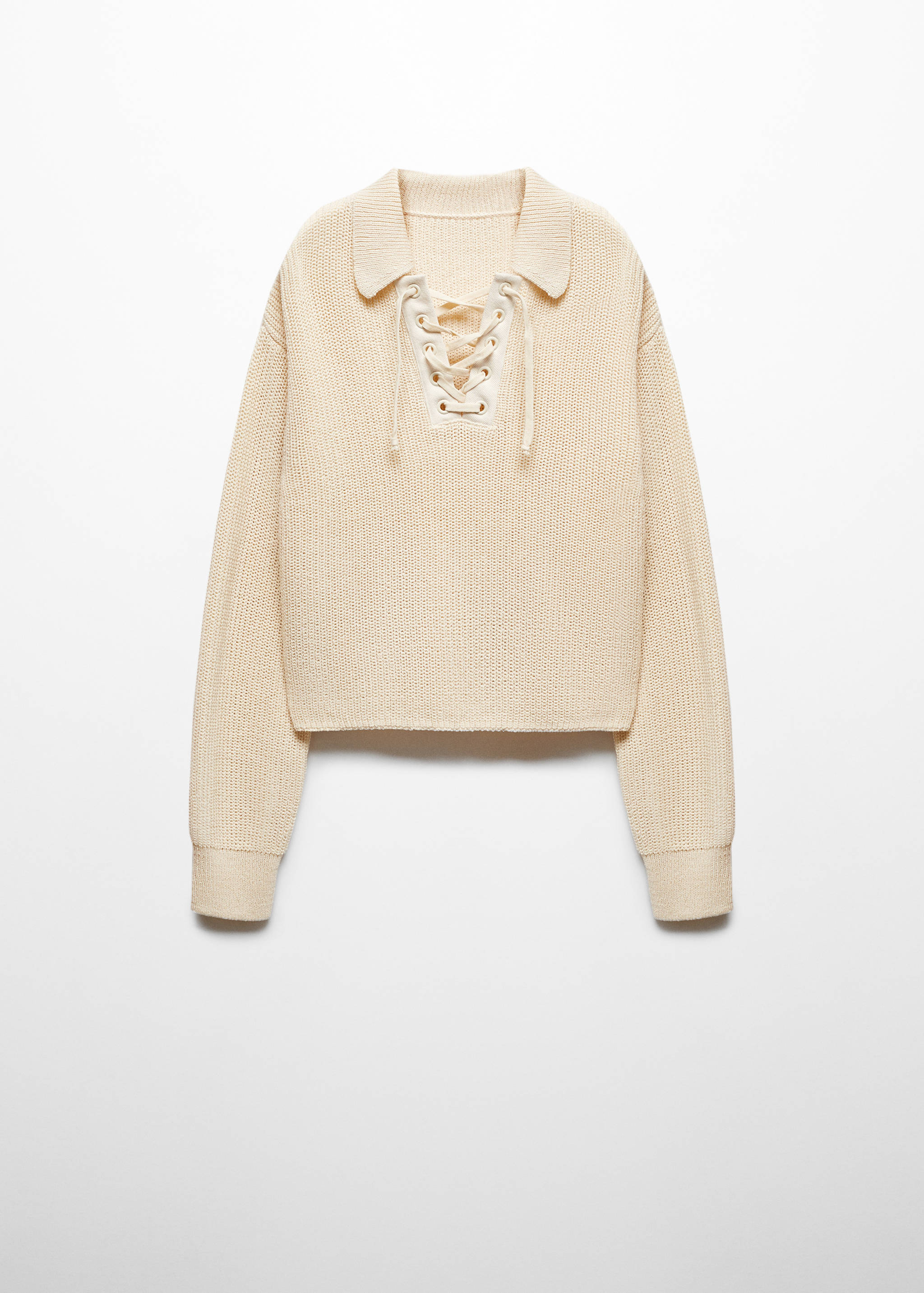 V-neck sweater with drawstring - Article without model