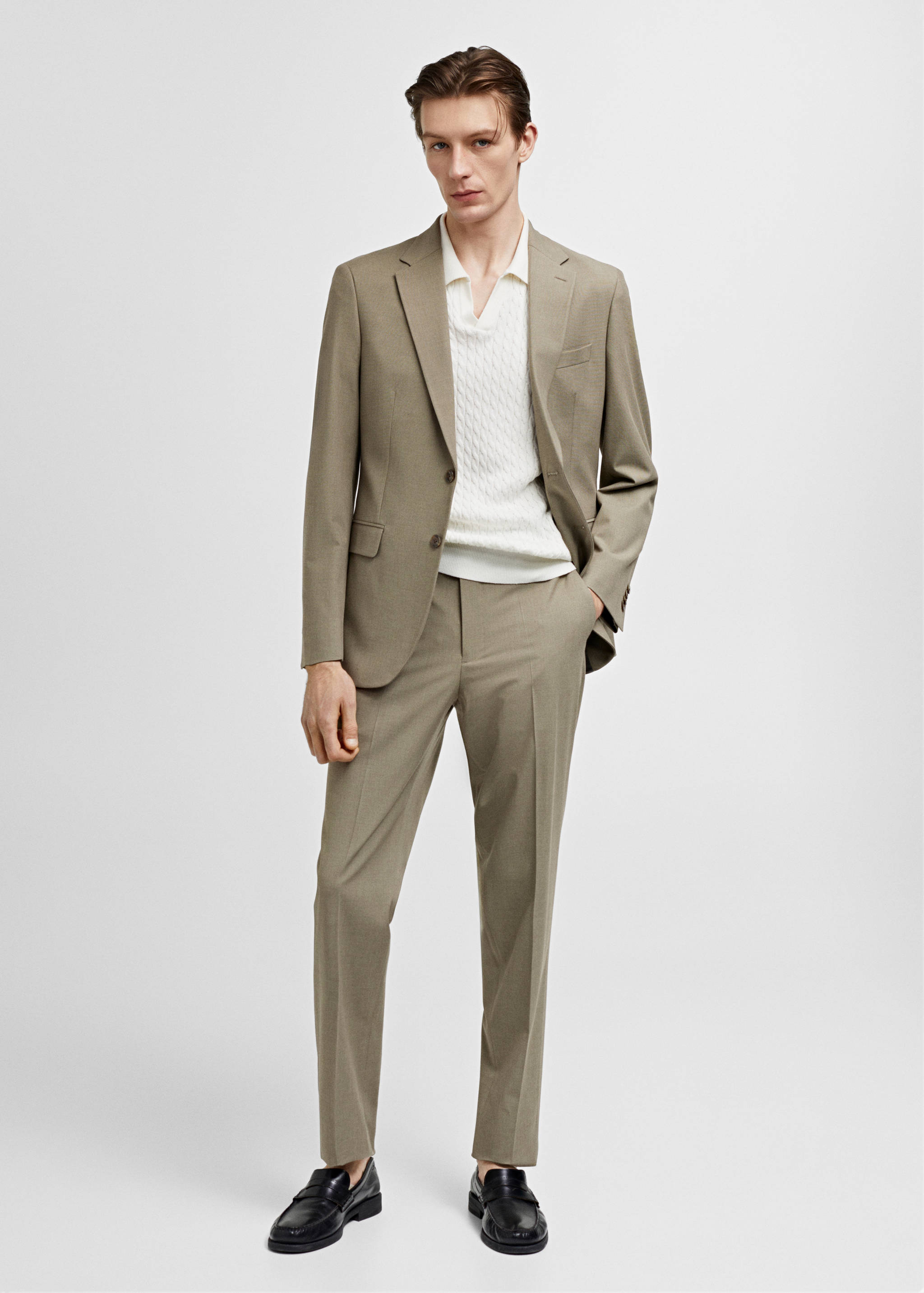 Stretch-fabric slim-fit suit blazer - General plane