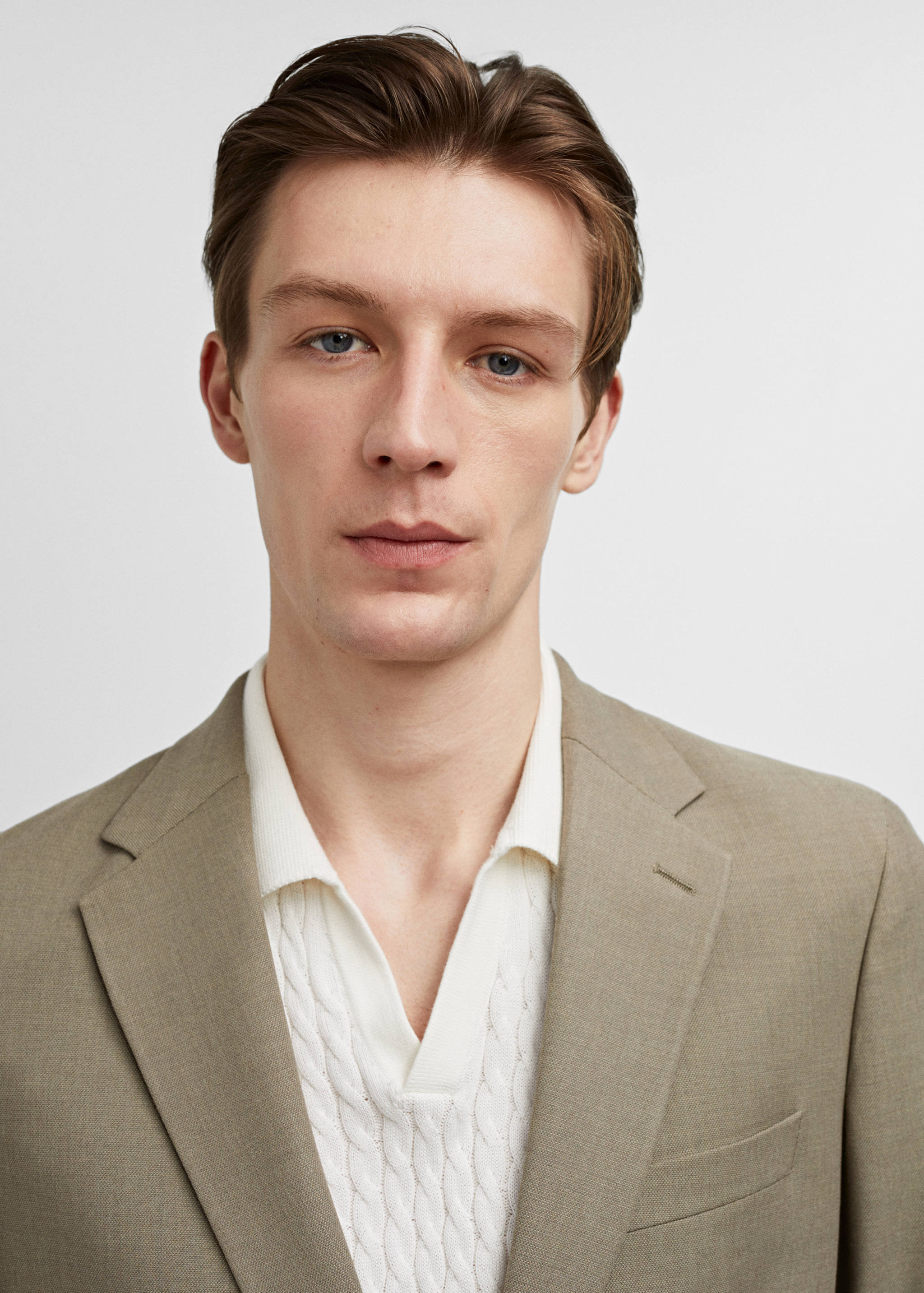 Stretch-fabric slim-fit suit blazer - Details of the article 3