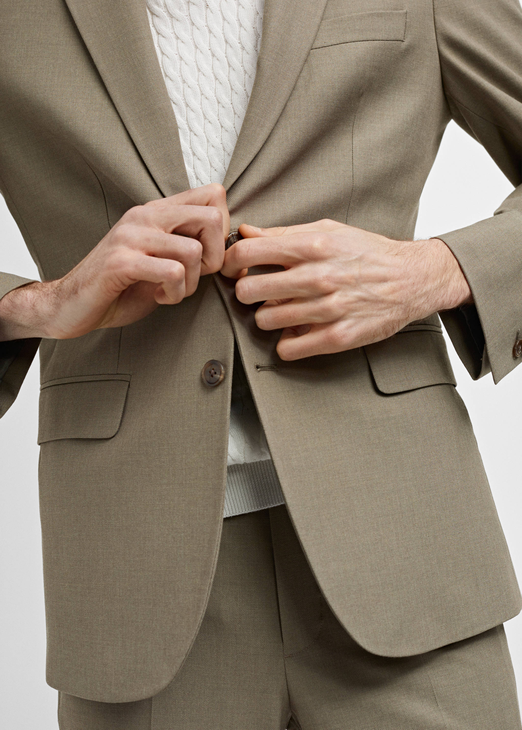 Stretch-fabric slim-fit suit blazer - Details of the article 4