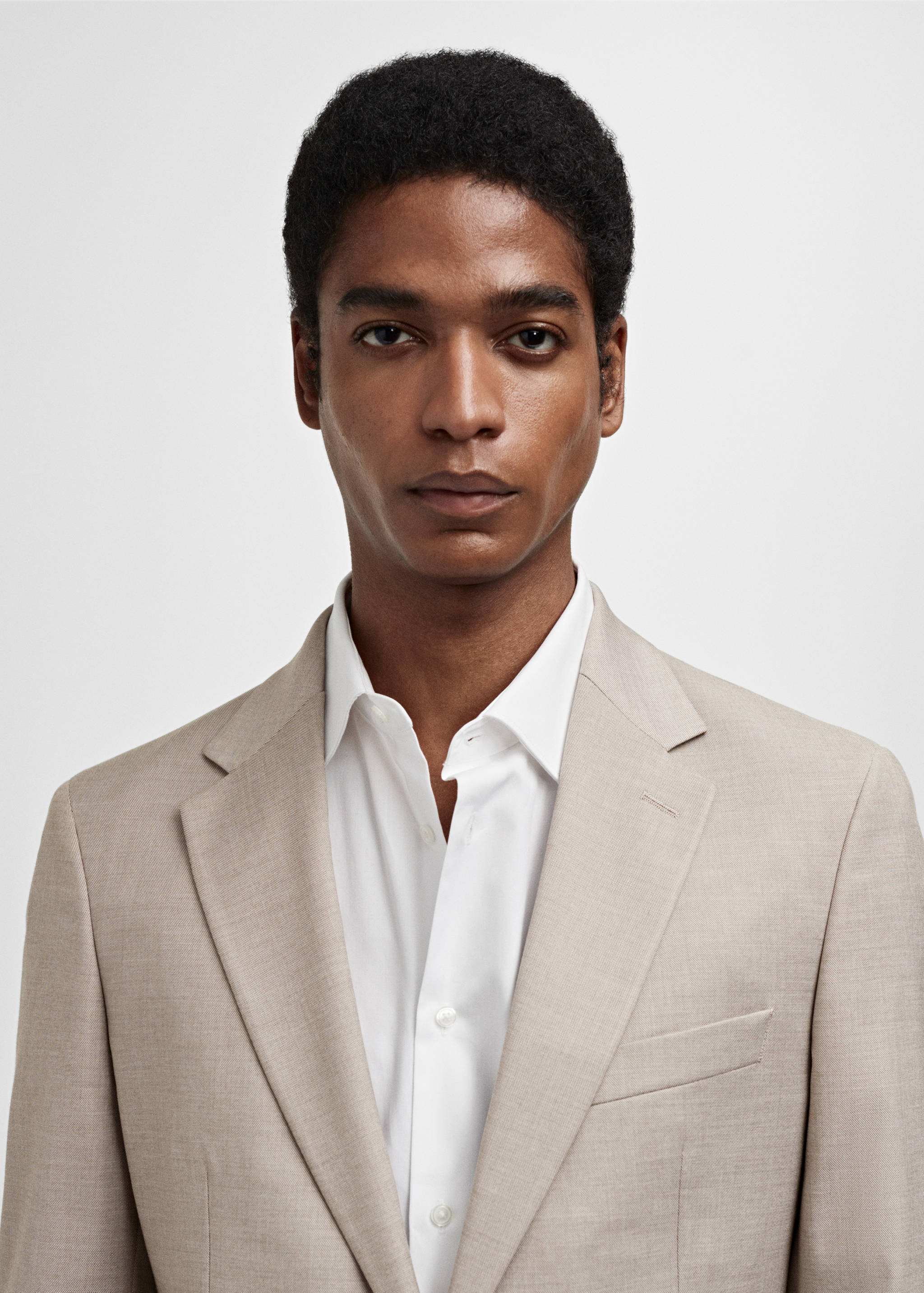 Stretch-fabric slim-fit suit blazer - Details of the article 1