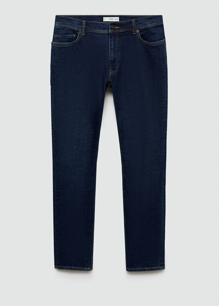 MANGO MAN - Jean slim fit délavé foncé bleu foncé - 38
