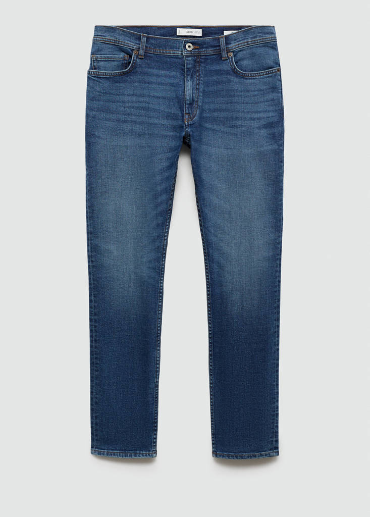 MANGO MAN - Jean slim fit délavé moyen bleu - 38