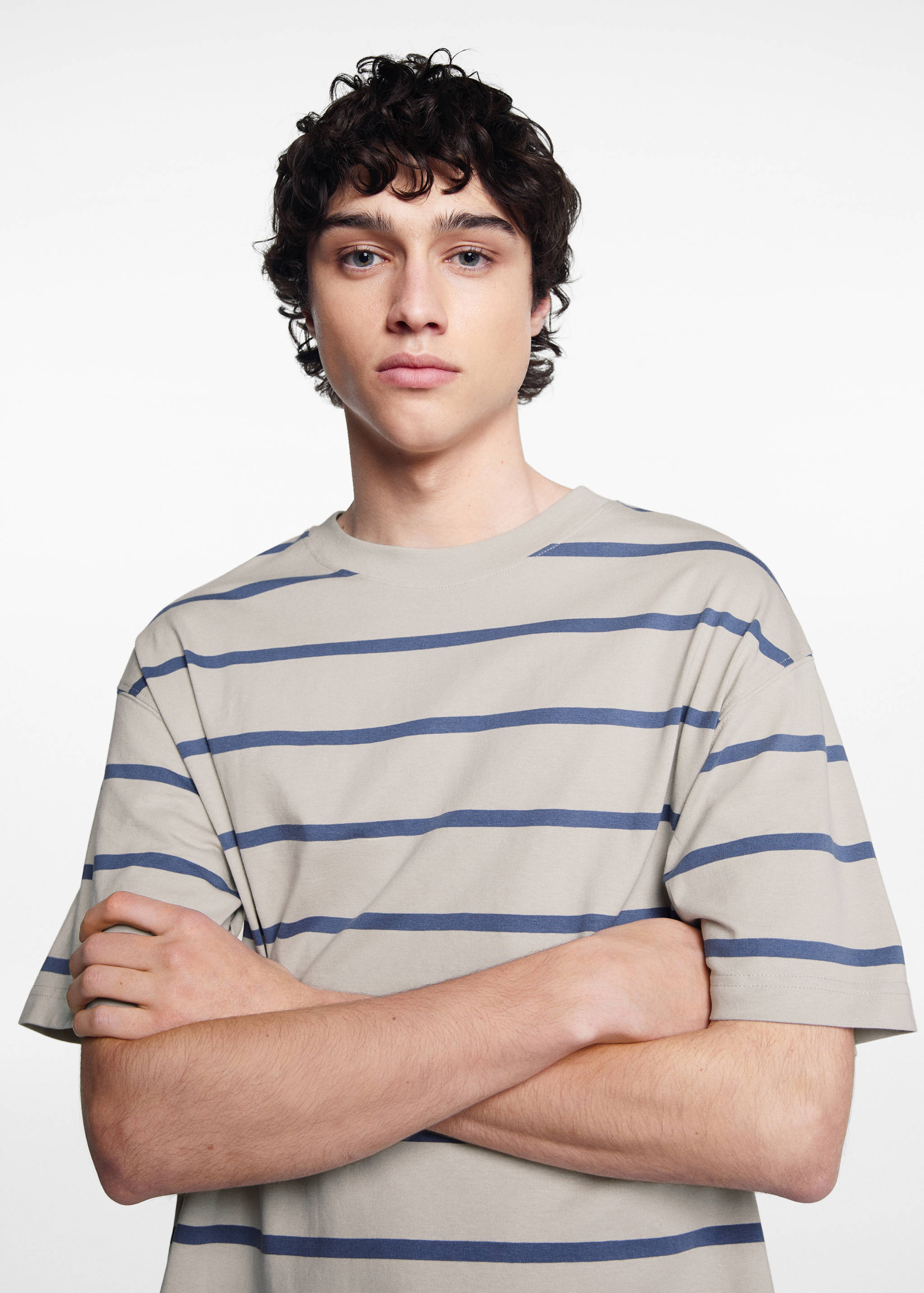 Striped cotton T-shirt - Details of the article 1