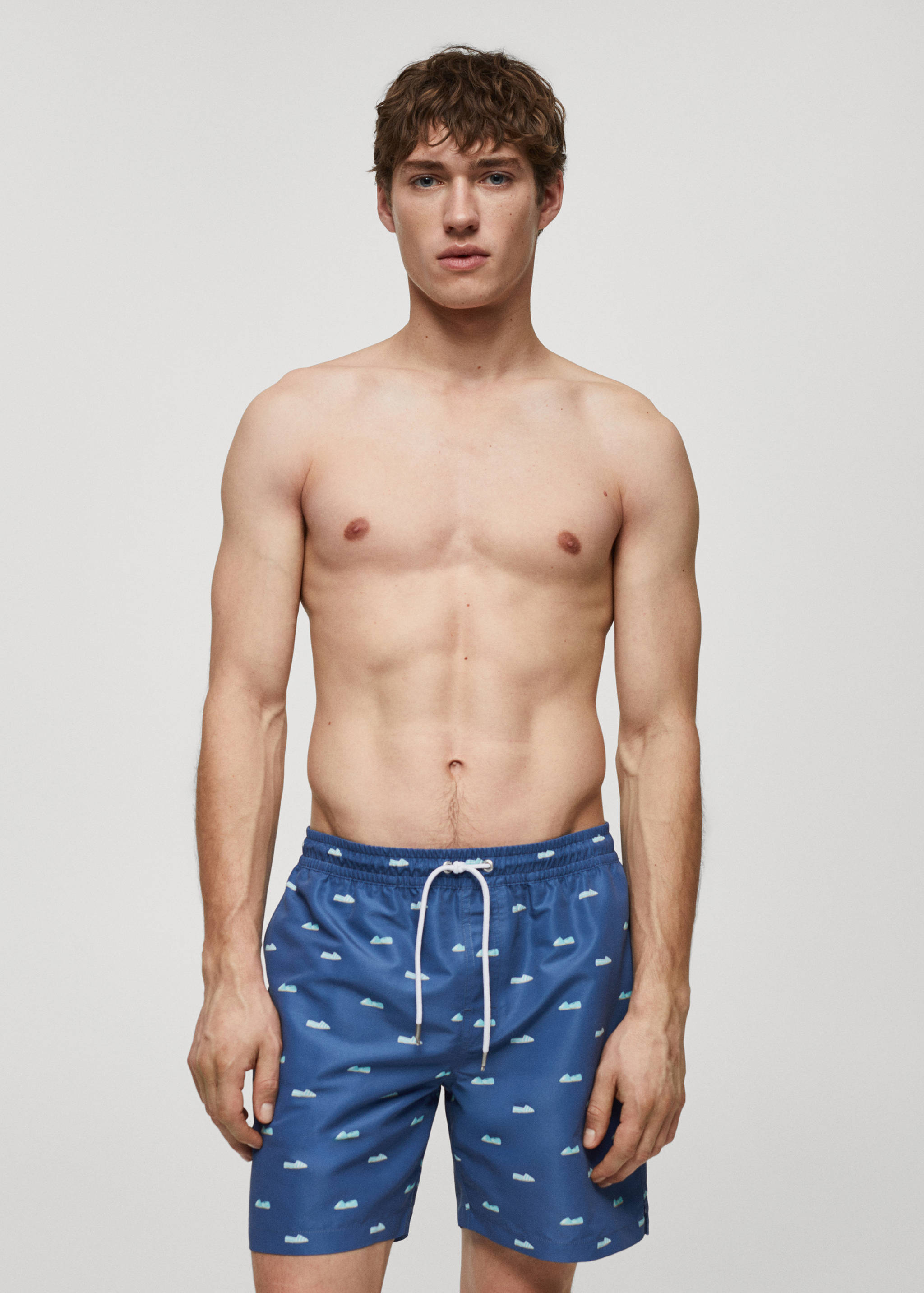 Espadrille-print swimsuit with drawstring - Medium plane