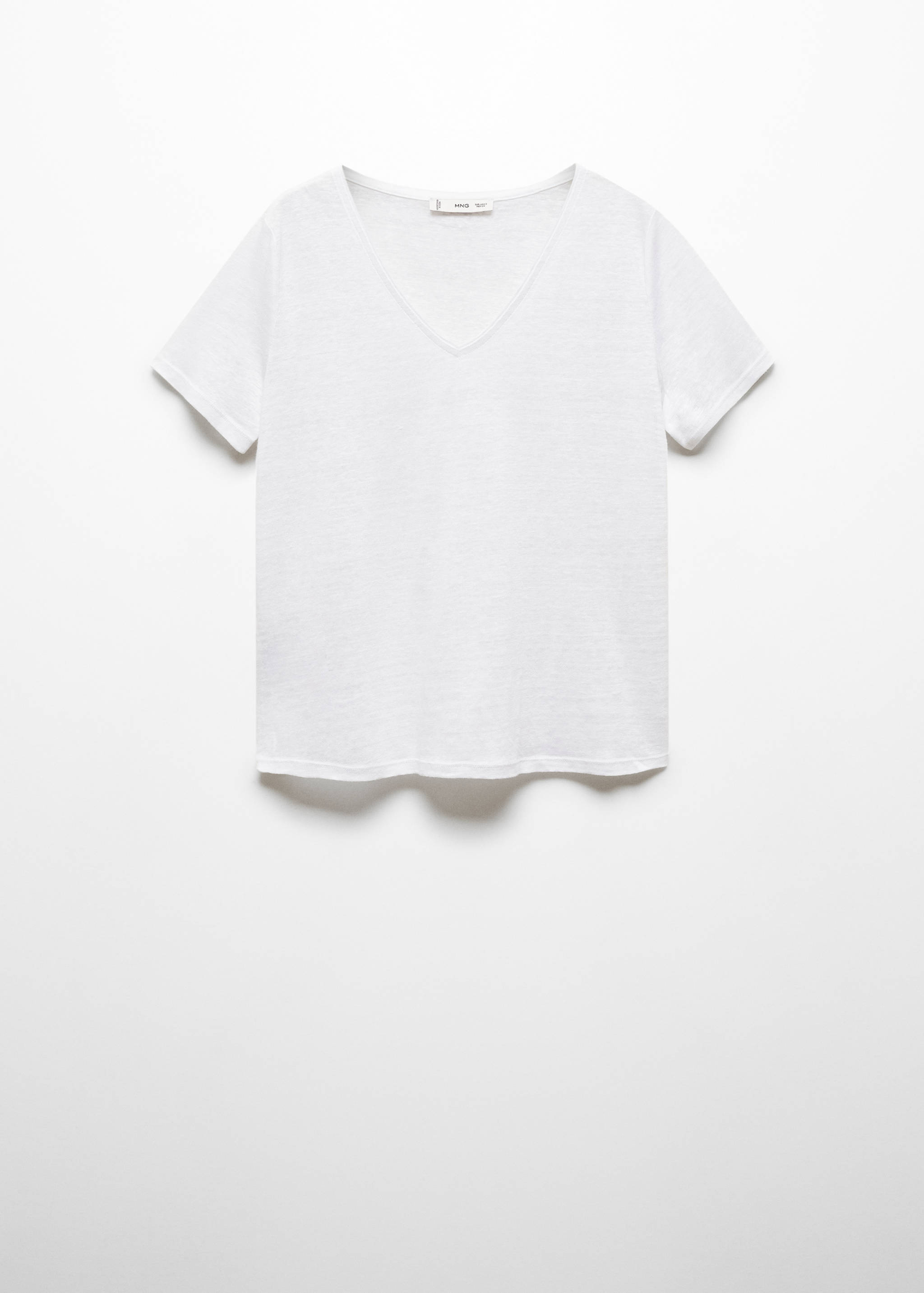 V-neck linen t-shirt - Article without model