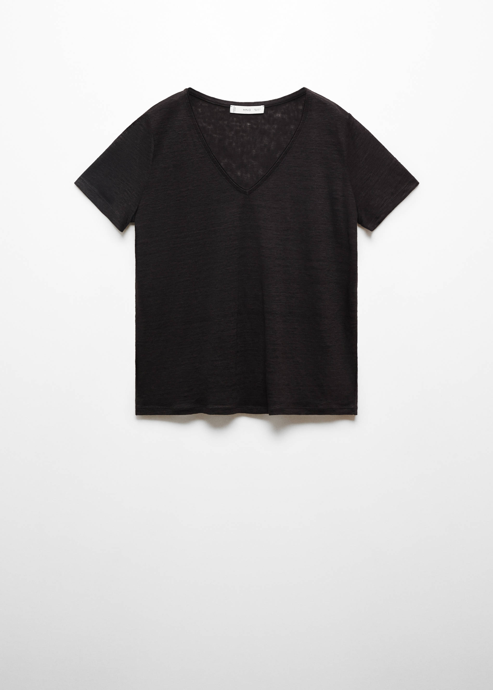 V-neck linen t-shirt - Article without model
