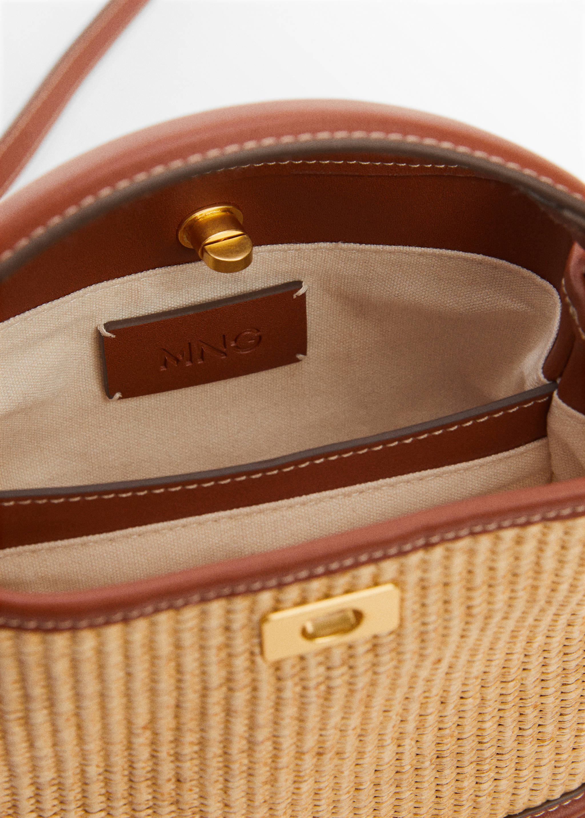 Raffia-effect bucket bag - Details of the article 1