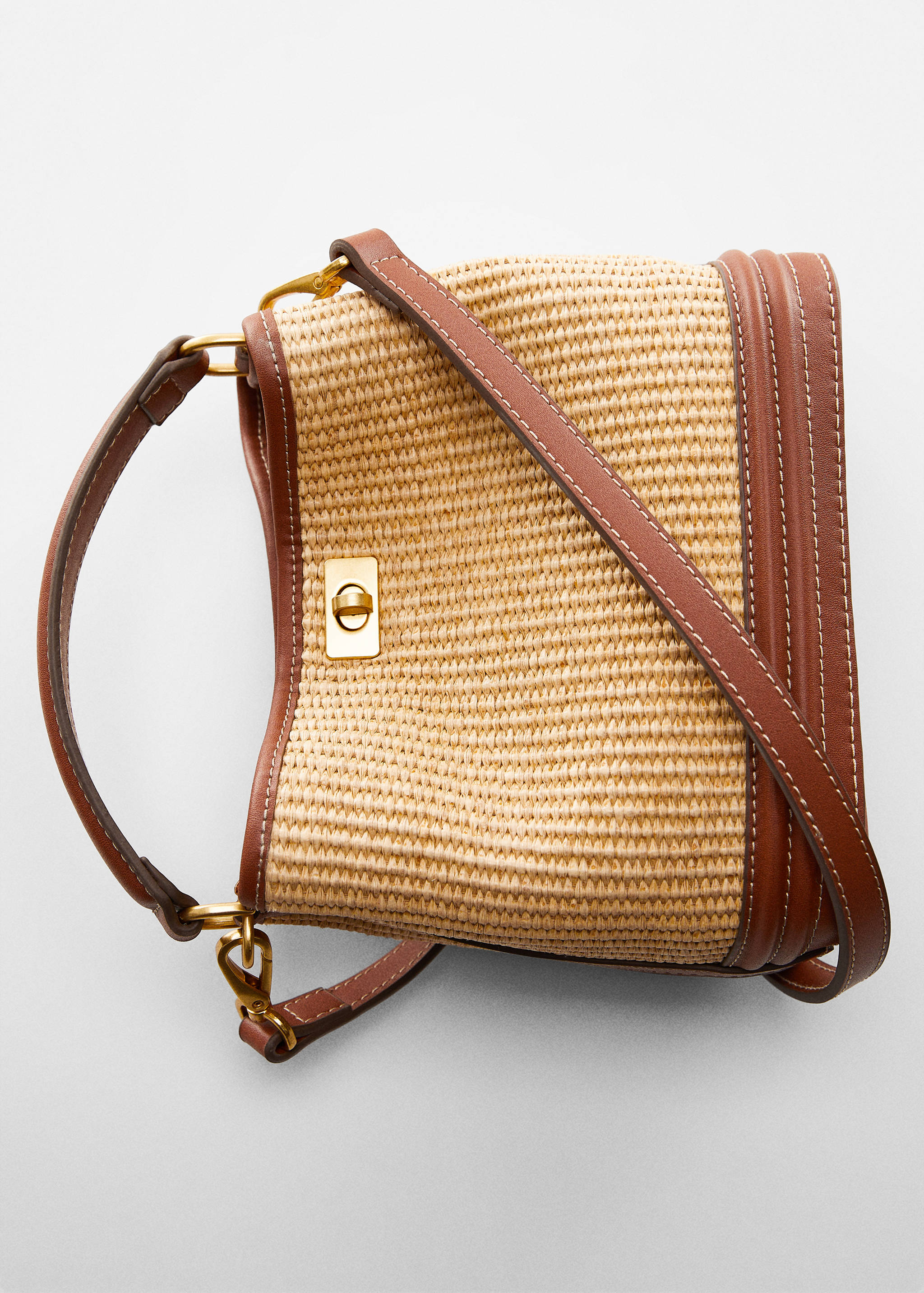 Raffia-effect bucket bag - Details of the article 5