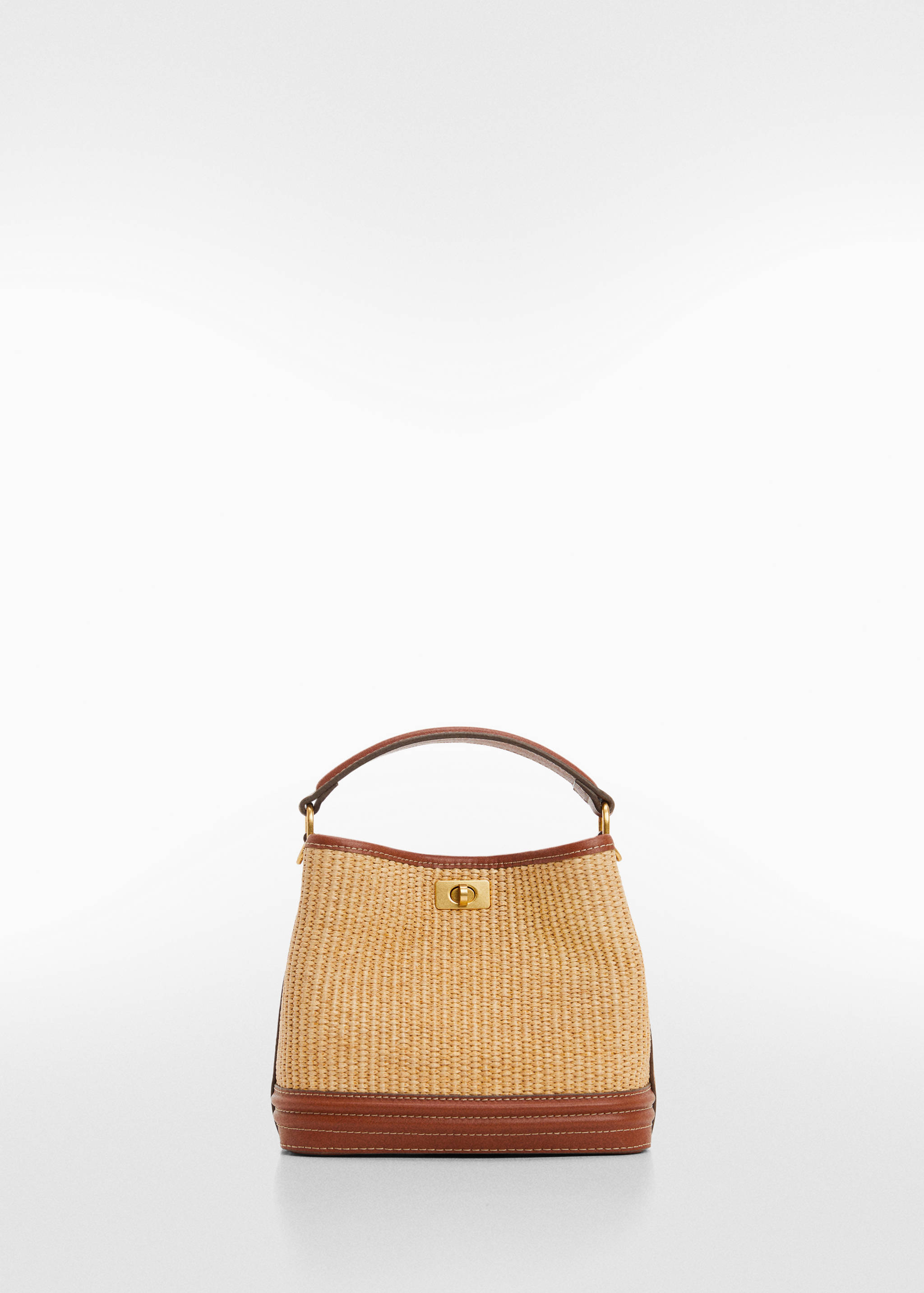Raffia-effect bucket bag - Article without model