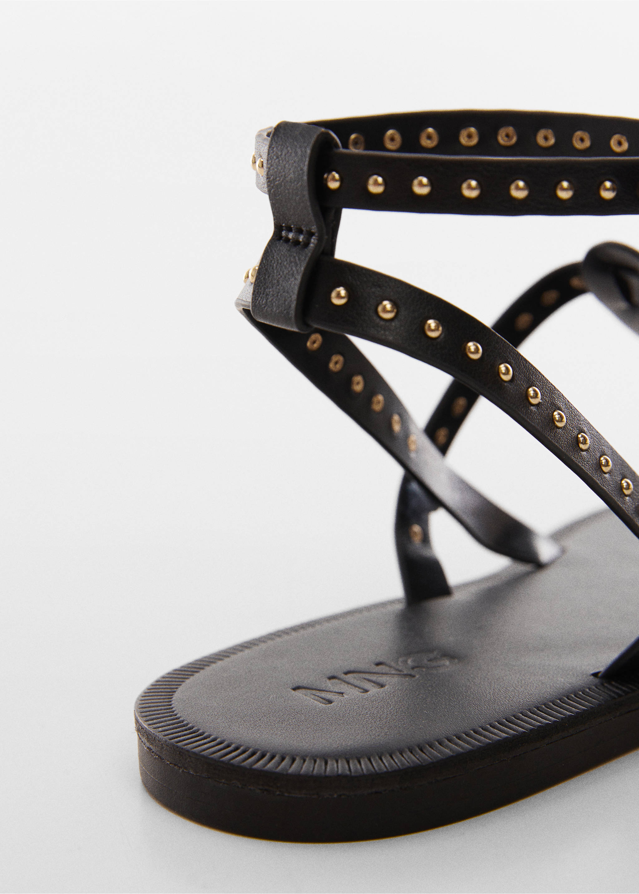 Beaded strap sandal - Details of the article 1, Black. Ref: 67006337-00.