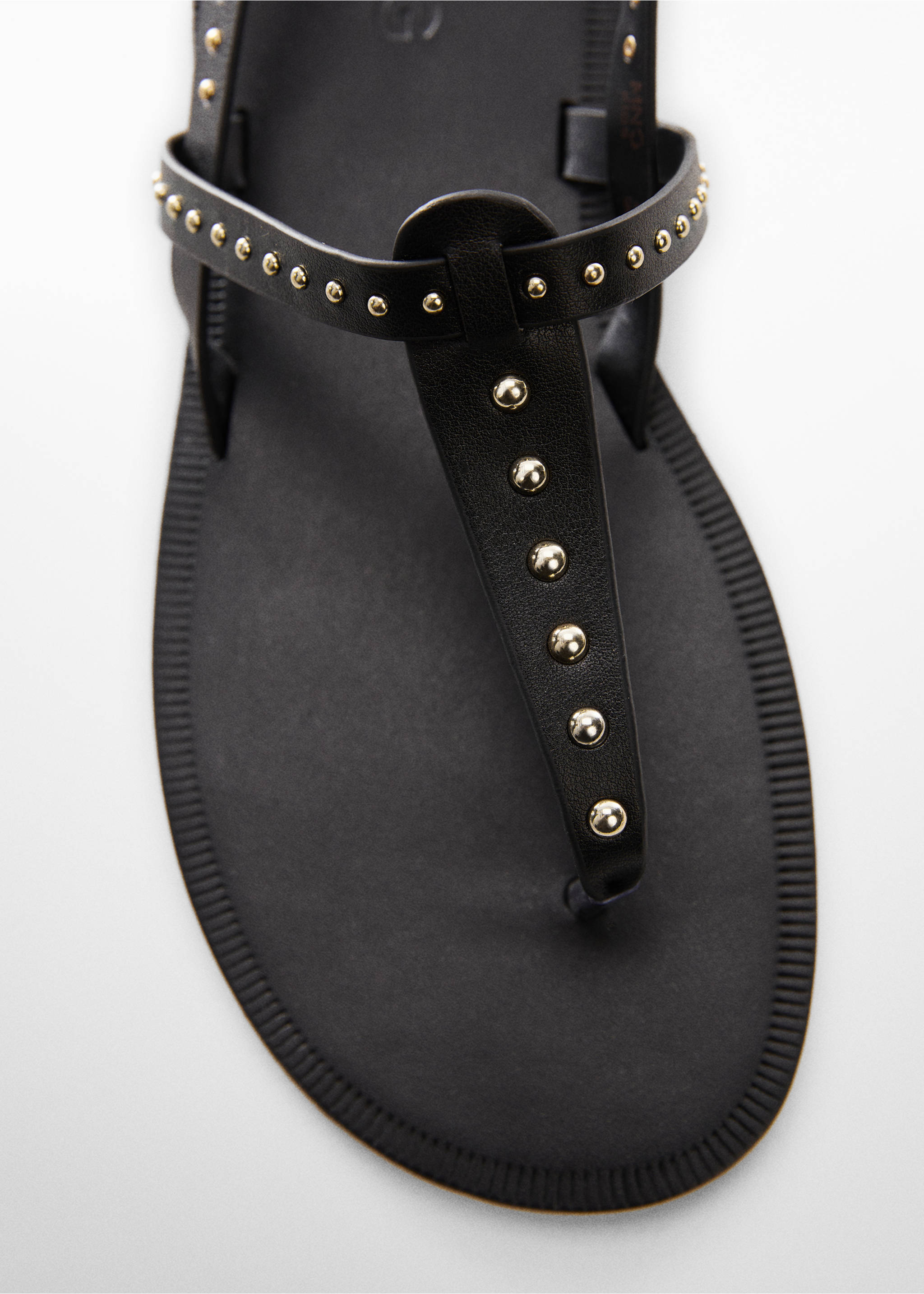 Beaded strap sandal - Details of the article 2, Black. Ref: 67006337-00.