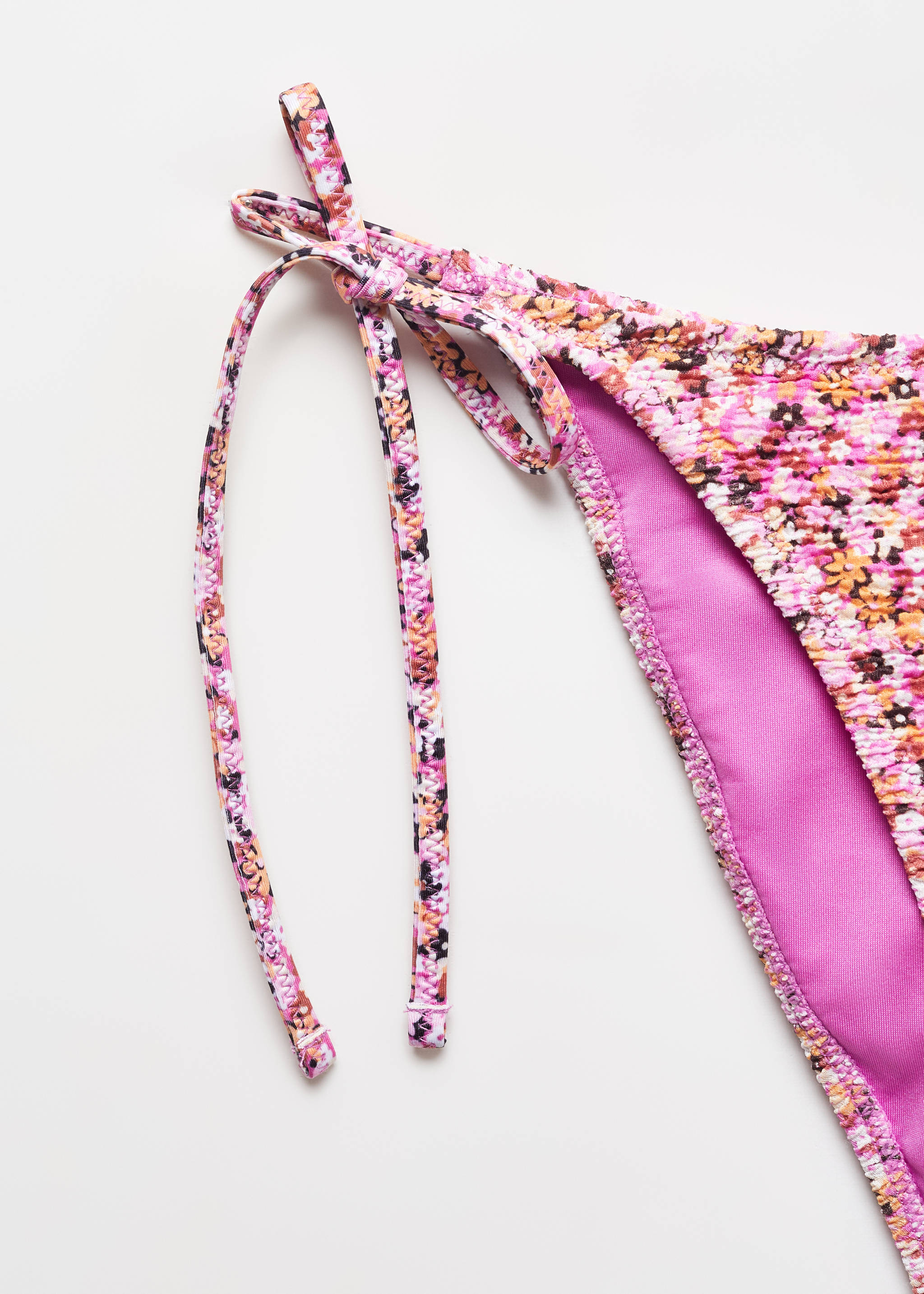 Classic floral bikini bottoms - Details of the article 8, Pink. Ref: 67006740-00.
